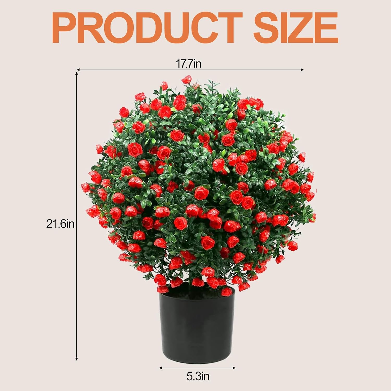 Homegroove 216 Tall Artificial Rose Topiary Set of 2