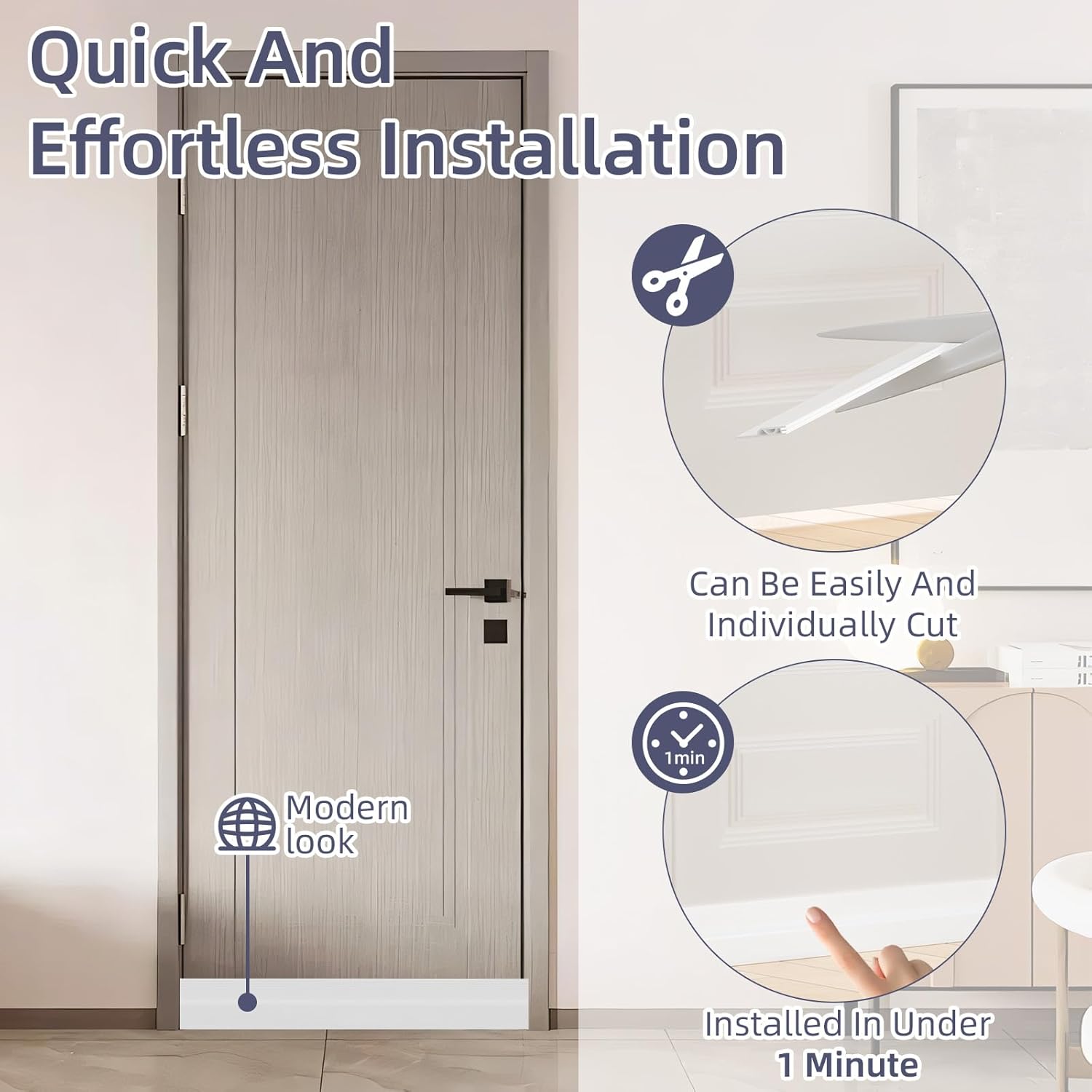White Door Draft Stopper with 39 Length
