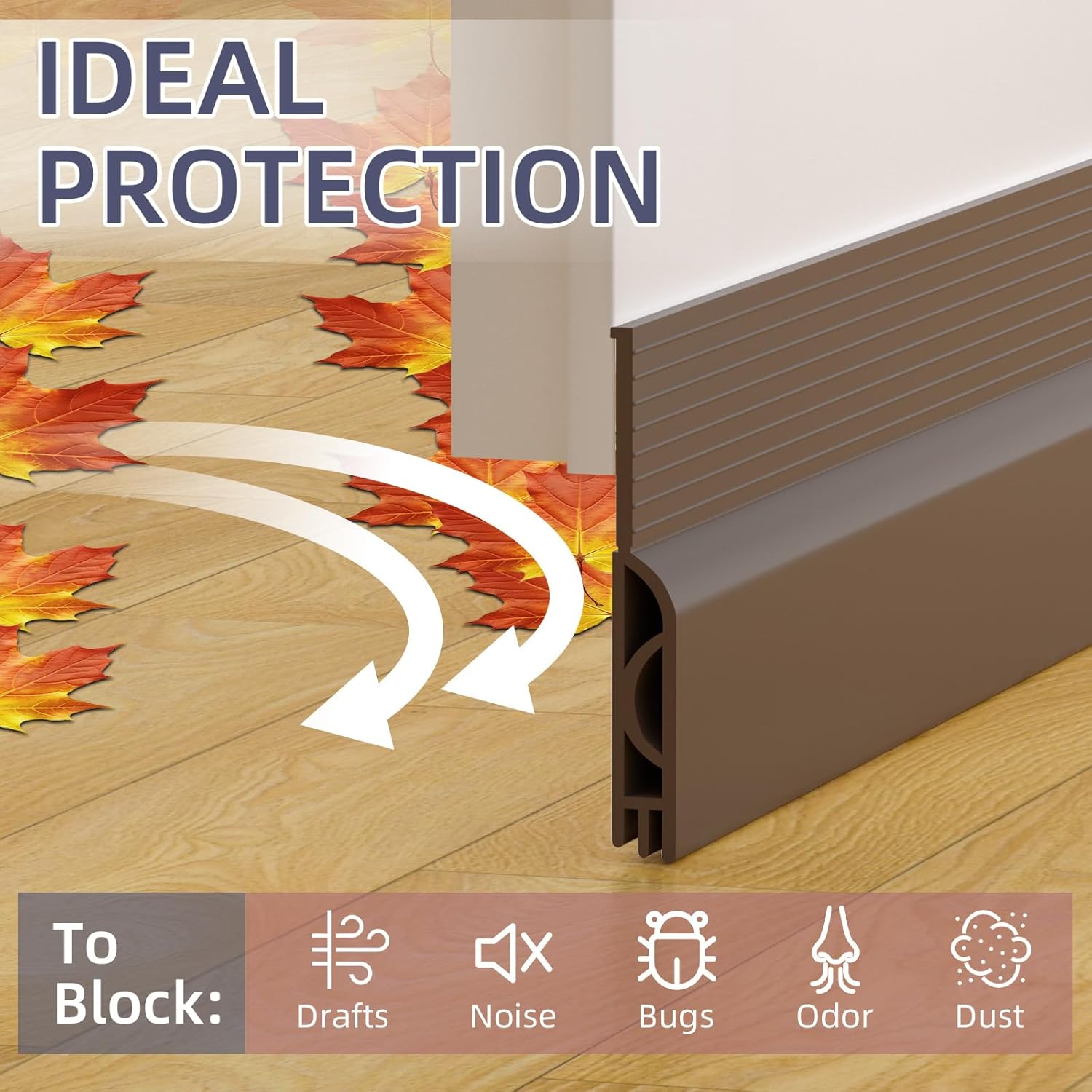 OXRQ Door Draft Stopper 39 Inch Brown