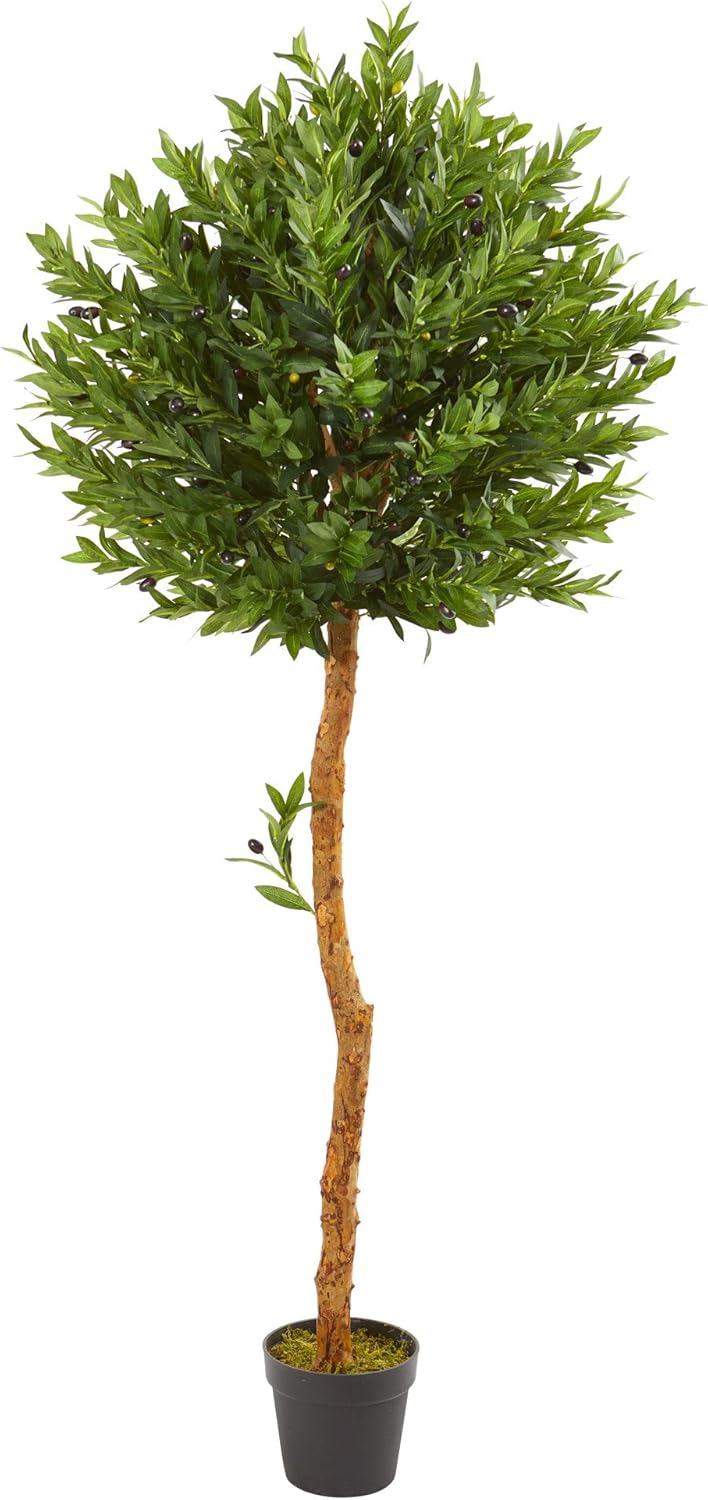 Nearly Natural 55ft Olive Topiary Artificial Tree UV Resistant