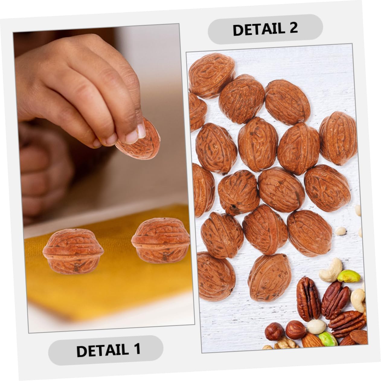 50pcs Artificial Walnut Models Fake Nuts Decorations