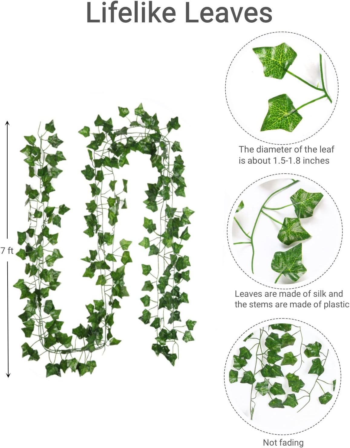 Artkaike Artificial Ivy Vines 168FT 24PCS Decor Garlands