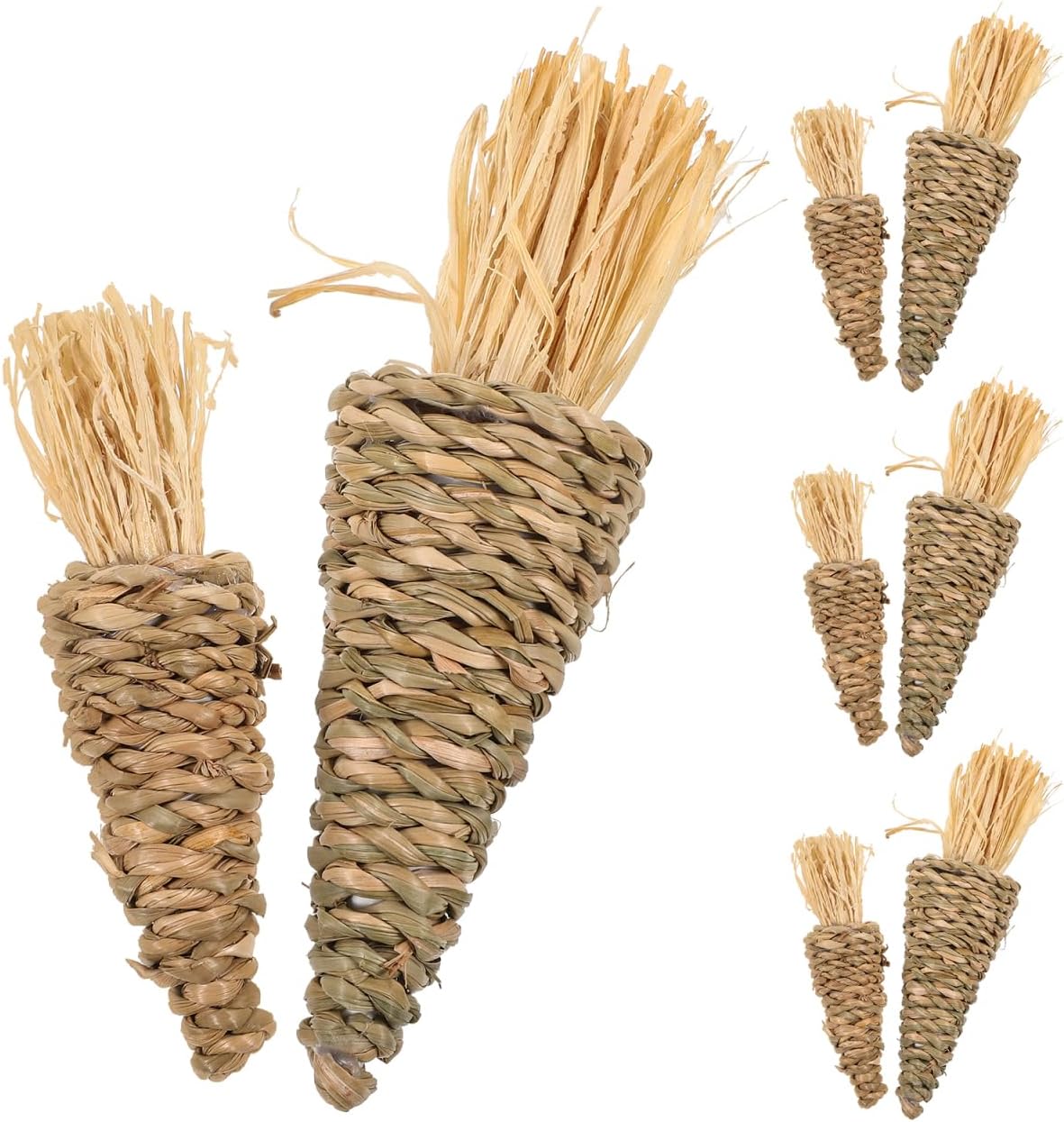 Zerodeko 8pcs Easter Woven Carrot Hanging Ornaments