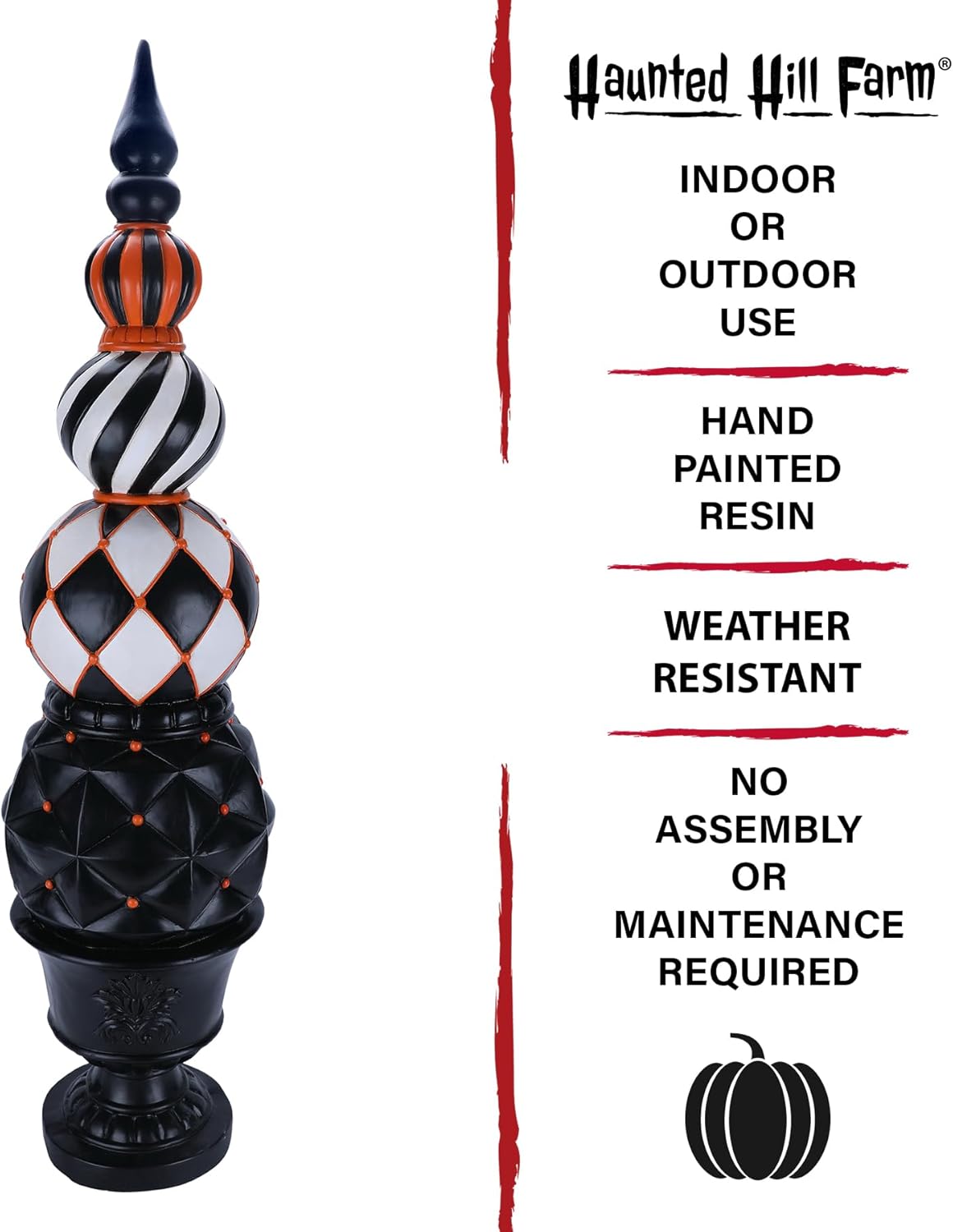 Haunted Hill Farm 4-Ft Tall Pedestal Topiary Halloween Decoration