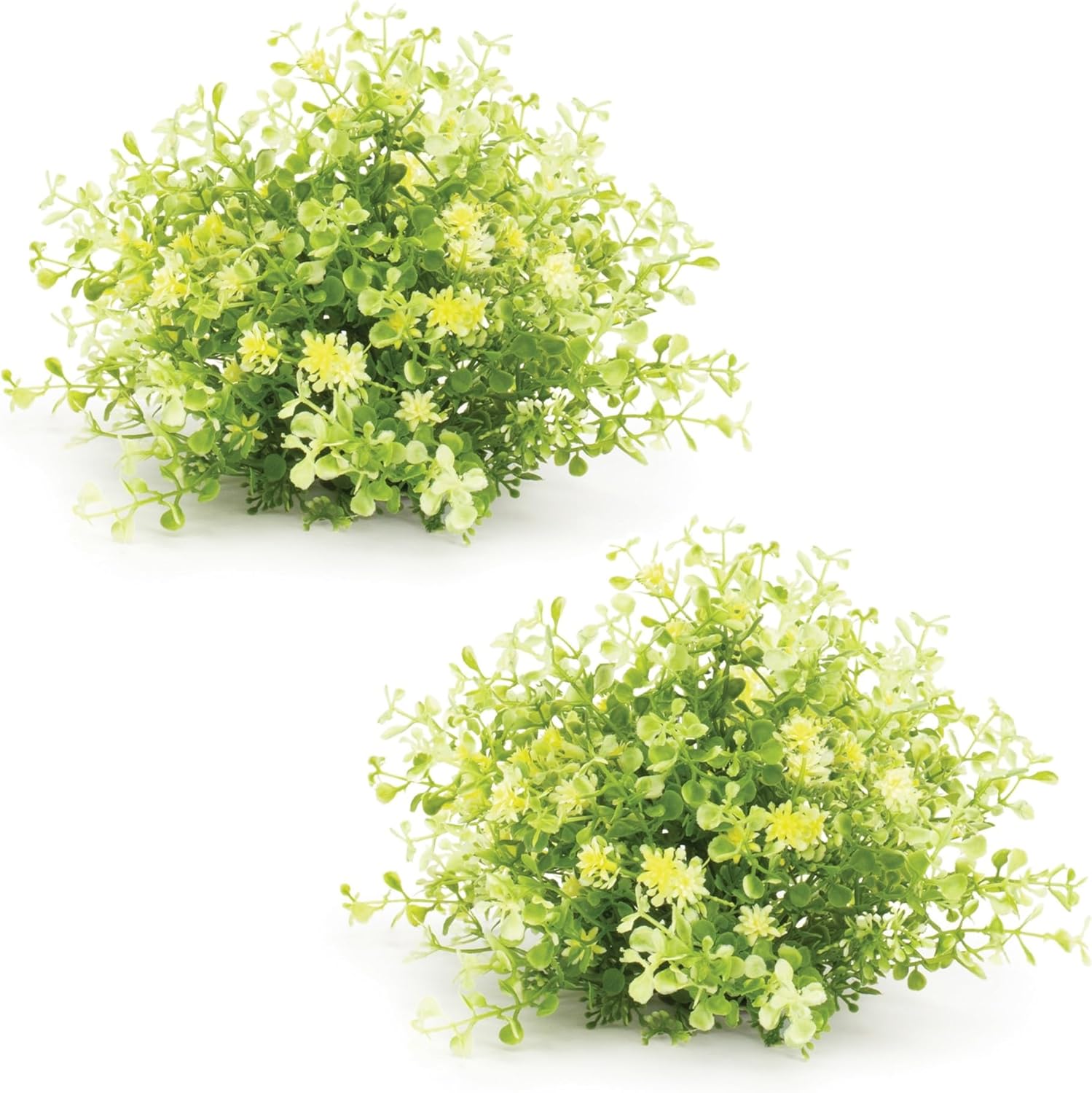 Melrose Half Orb Mini Leaf Artificial Bushes Set of 2
