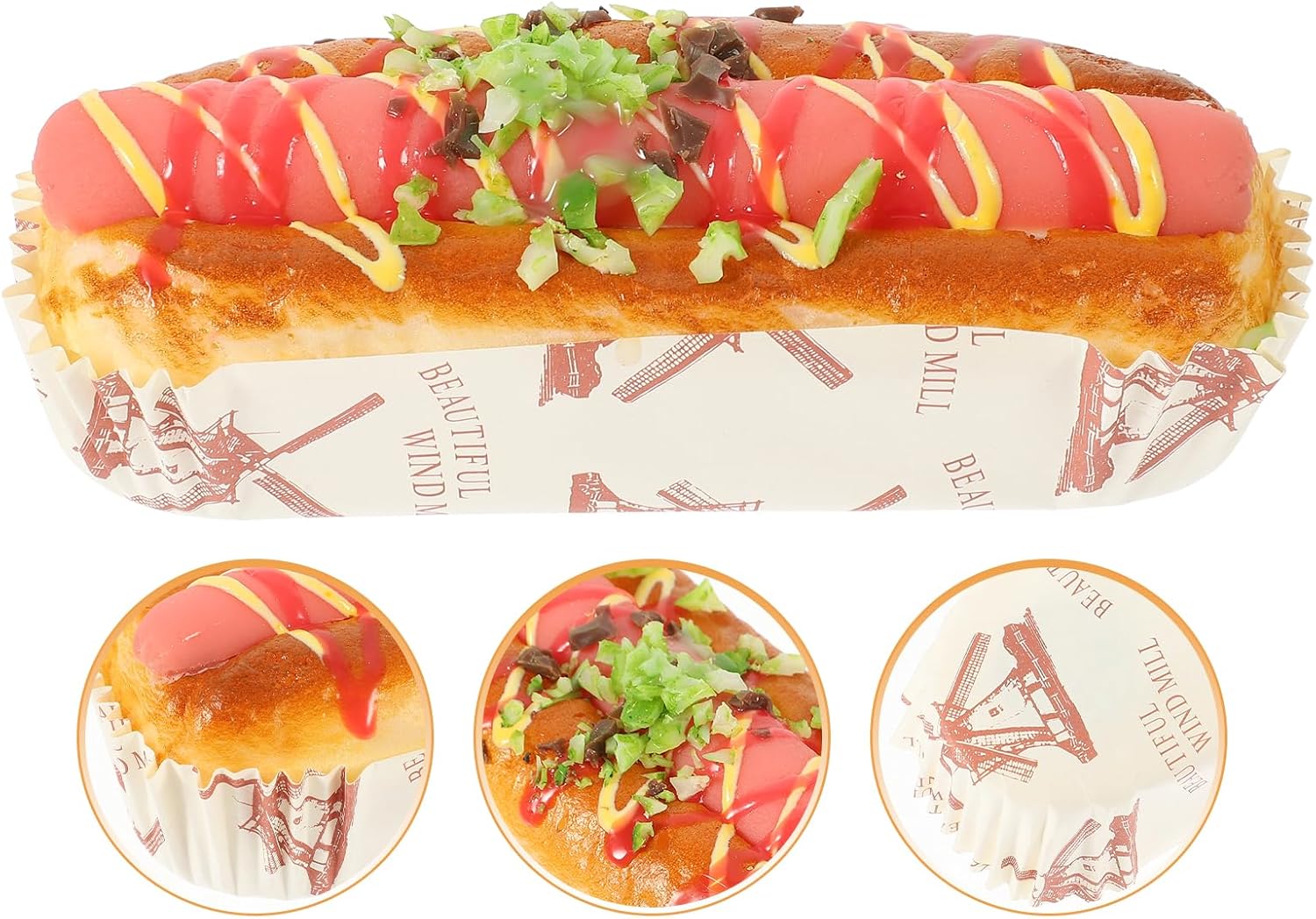 LUOZZY Realistic Hot Dog Bread Photo Prop Decor