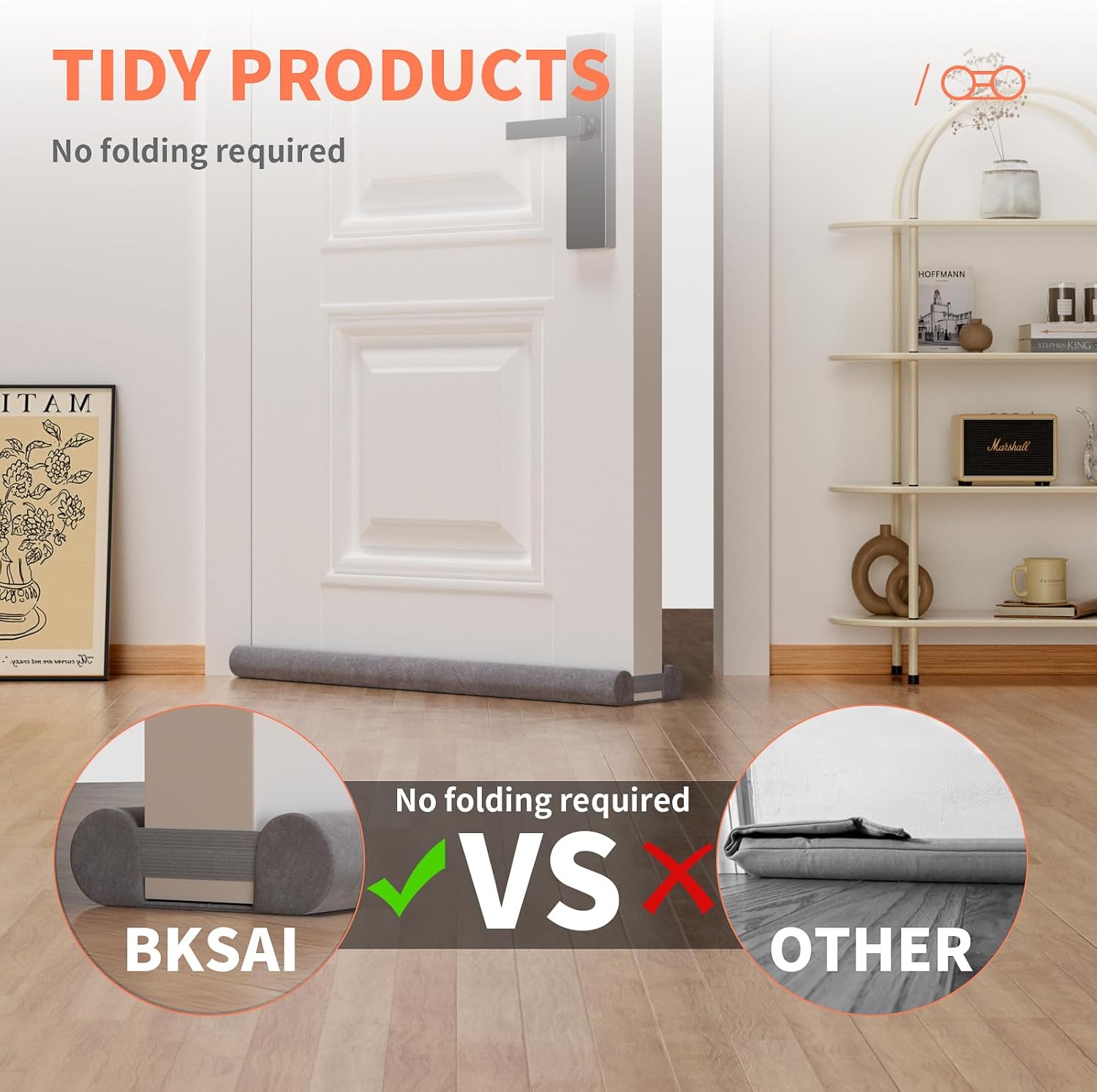 BKSAI Door Draft Stopper 28-32in Grey