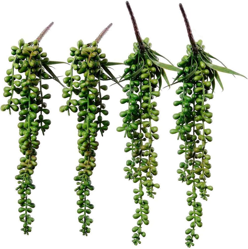 Supla 4 pcs Artificial Hanging Succulent Greenery Sprays