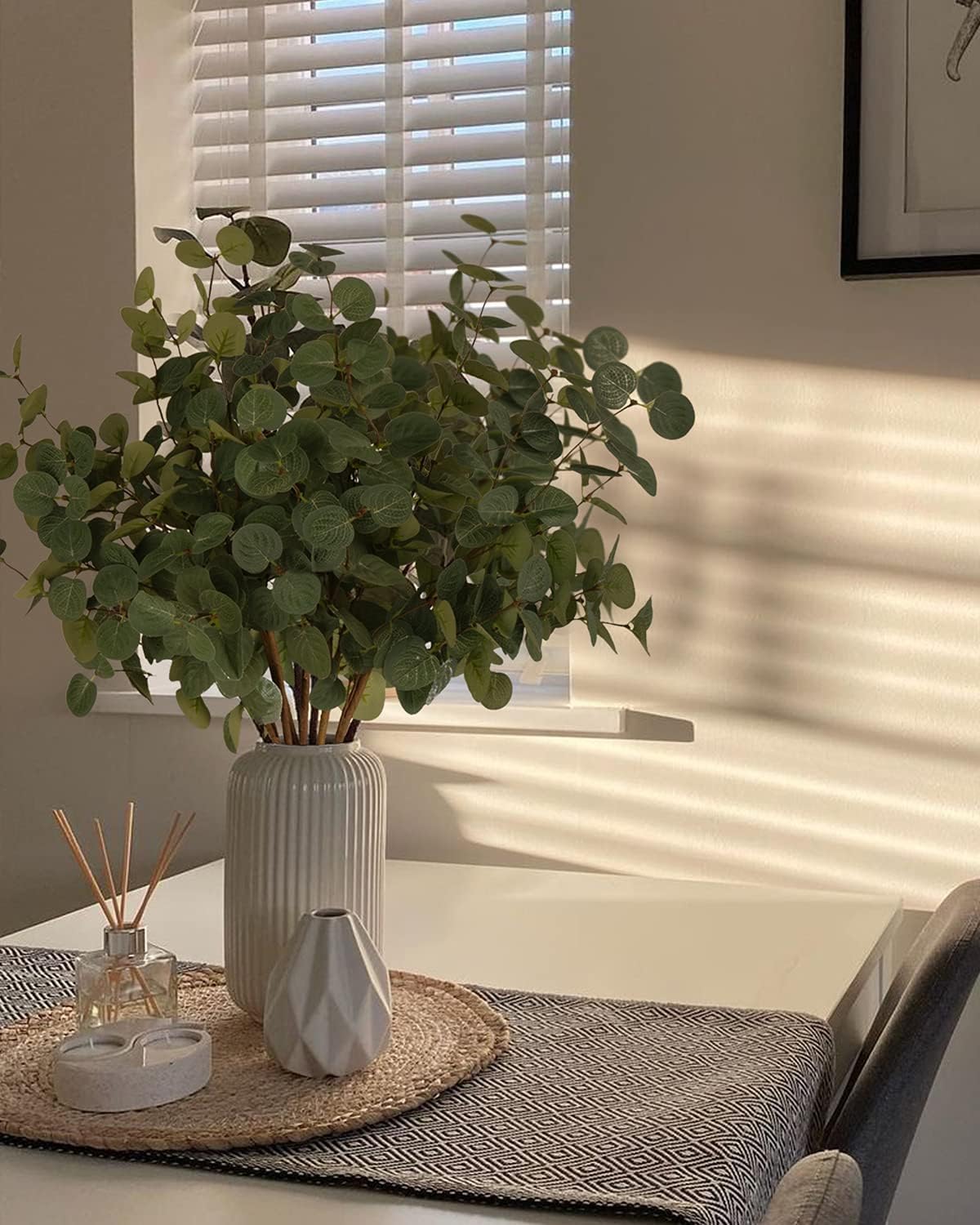 Beferr 6Pcs Artificial Eucalyptus Stems for Vase Decorations