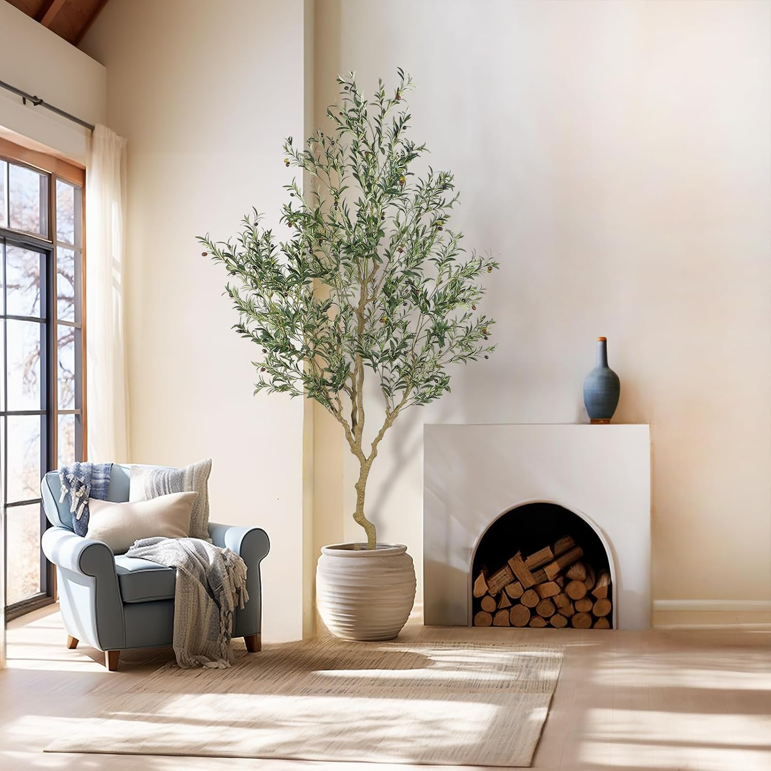 Nafresh 9ft Realistic Artificial Olive Tree Decor