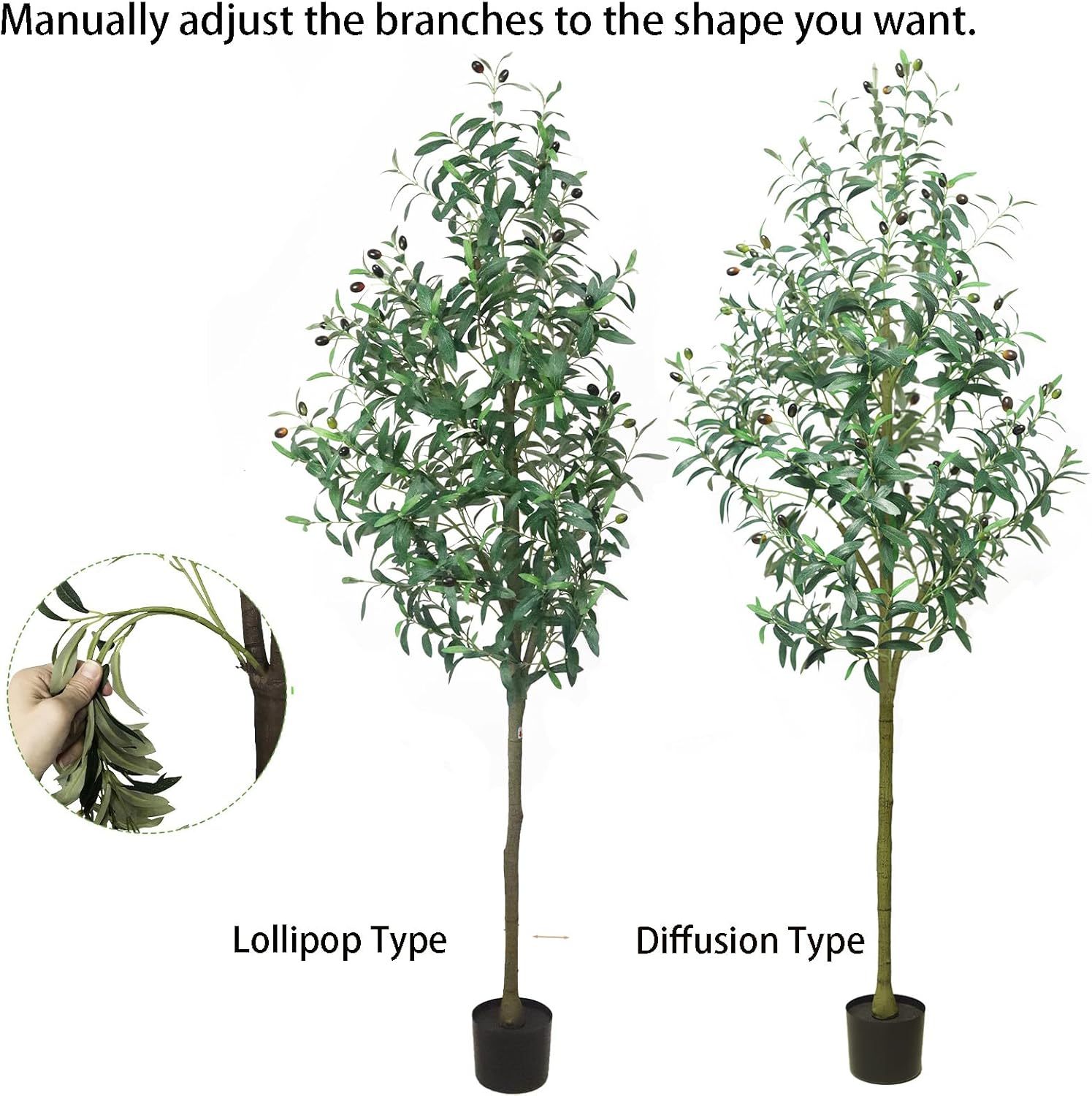 6FT Adjustable Fake Olive Tree for Home Office Decor