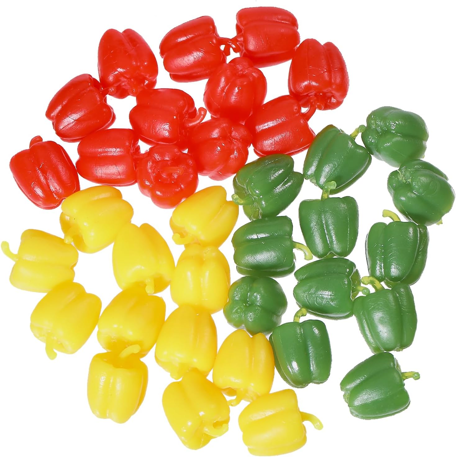 CHGCRAFT 36Pcs Mini Artificial Bell Peppers 3Colors