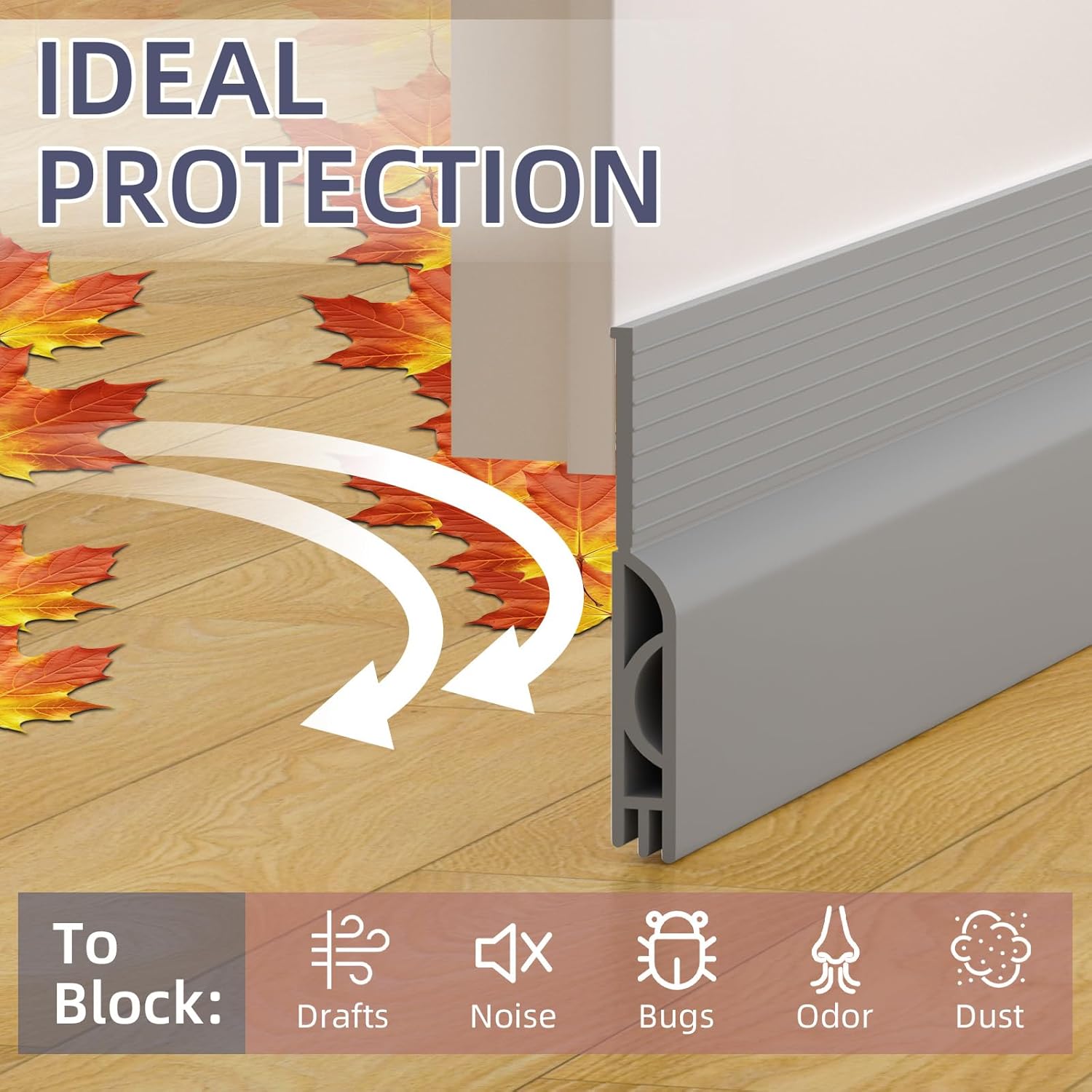 OXRQ Door Draft Stopper 39 Inch Gray