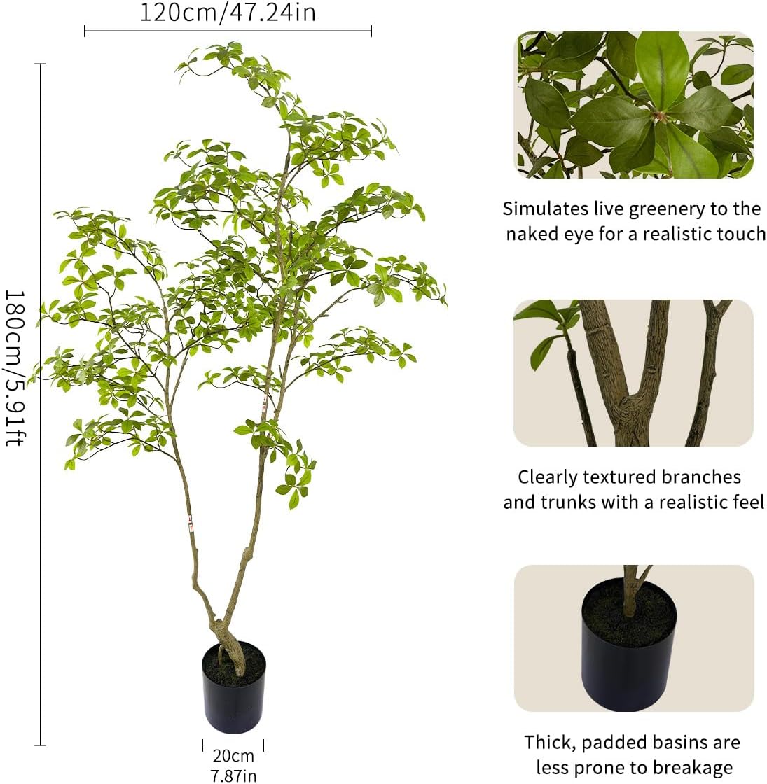 6ft Artificial Gardenia Tree for Home Office Decor