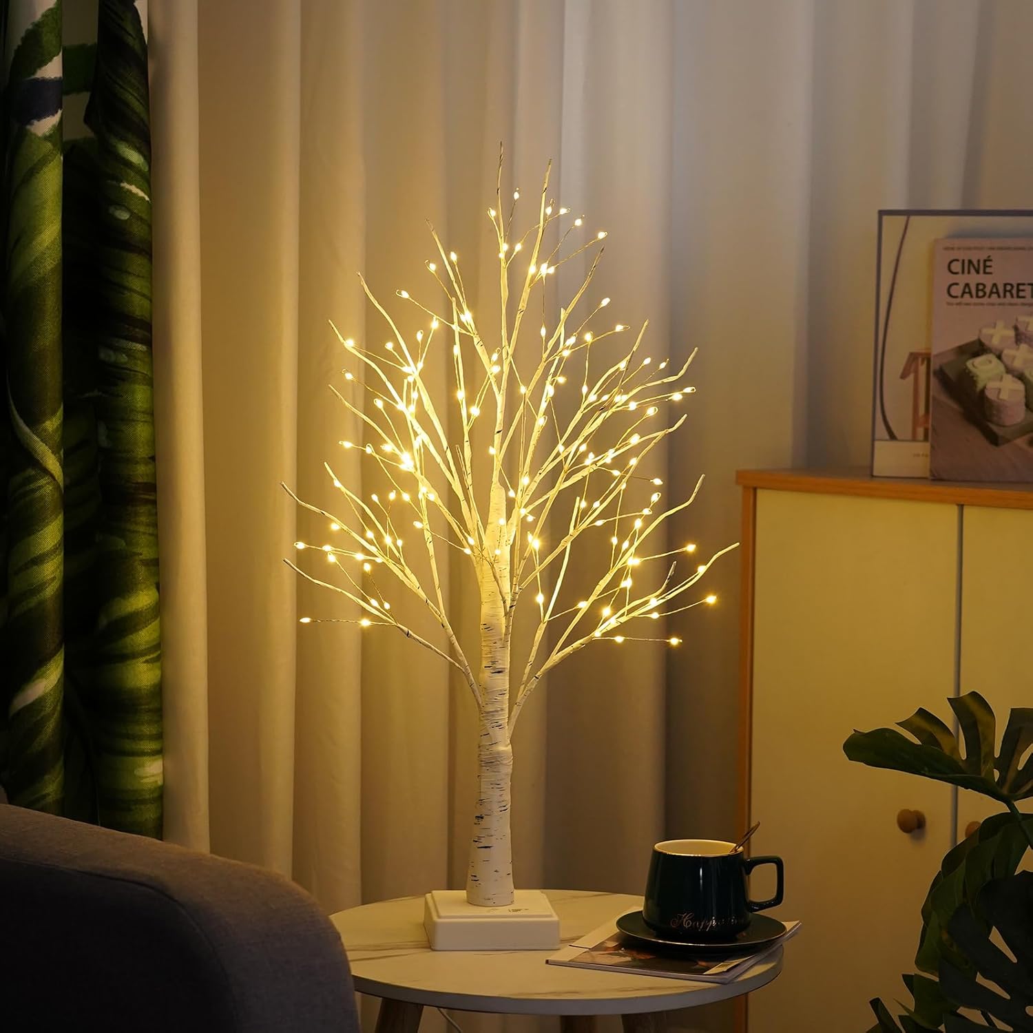 144 LED Birch Tree Lamp with Timer and USB Power