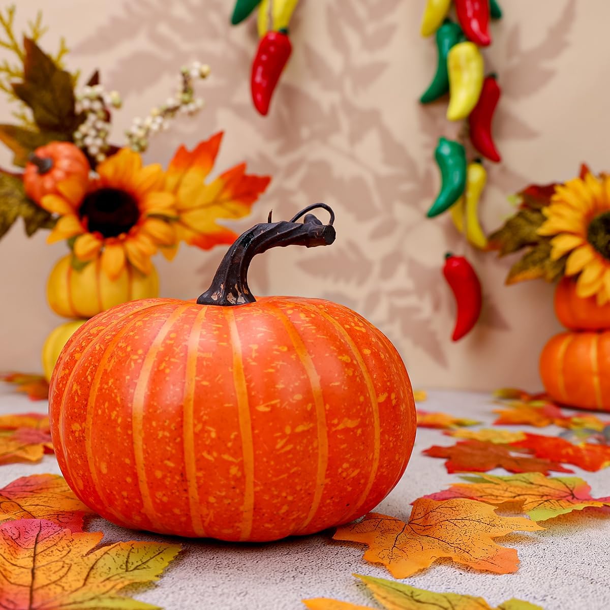 Gresorth 14cm Fake Yellow Pumpkin Artificial Decor