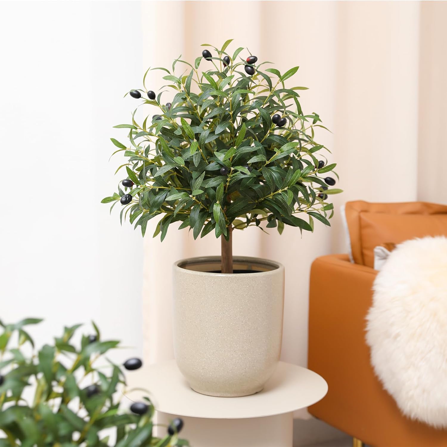 255 Inch Artificial Olive Topiary Ball Set of 2