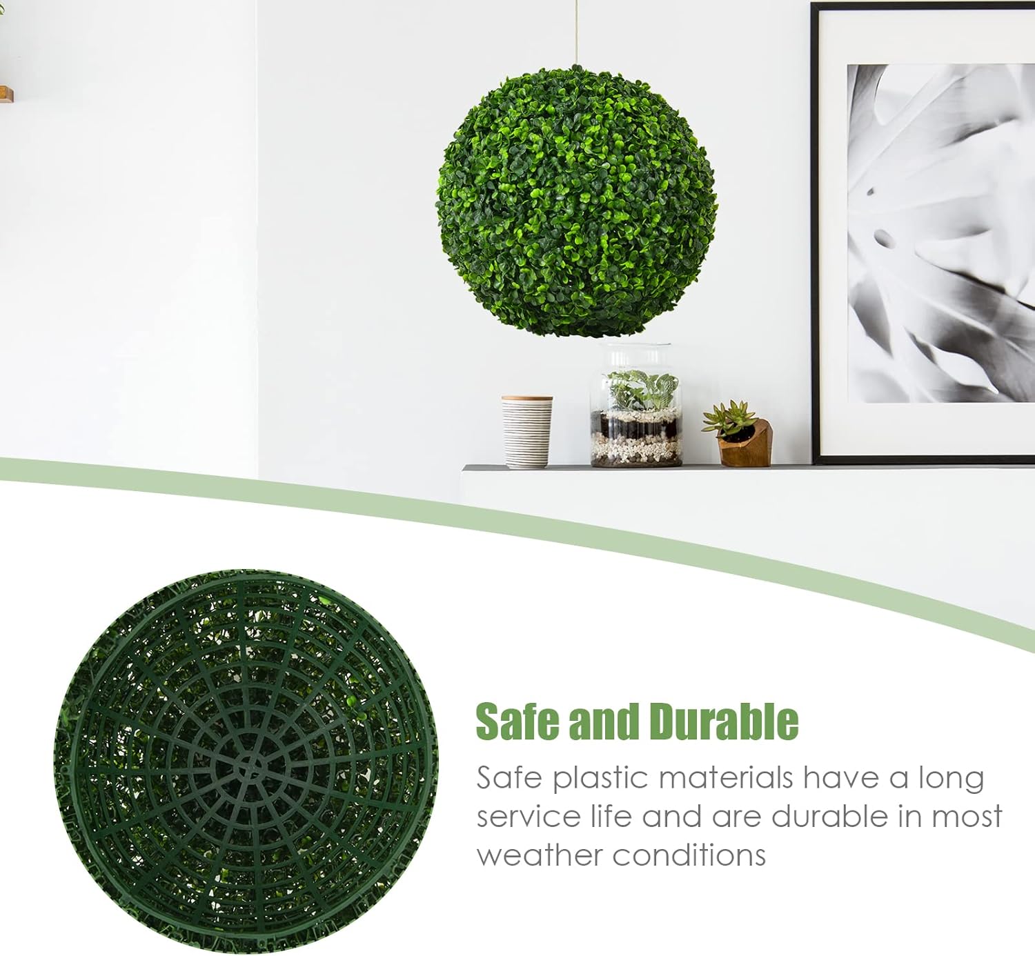 Goplus 2 PCS 157 Inch Artificial Topiary Ball Decor