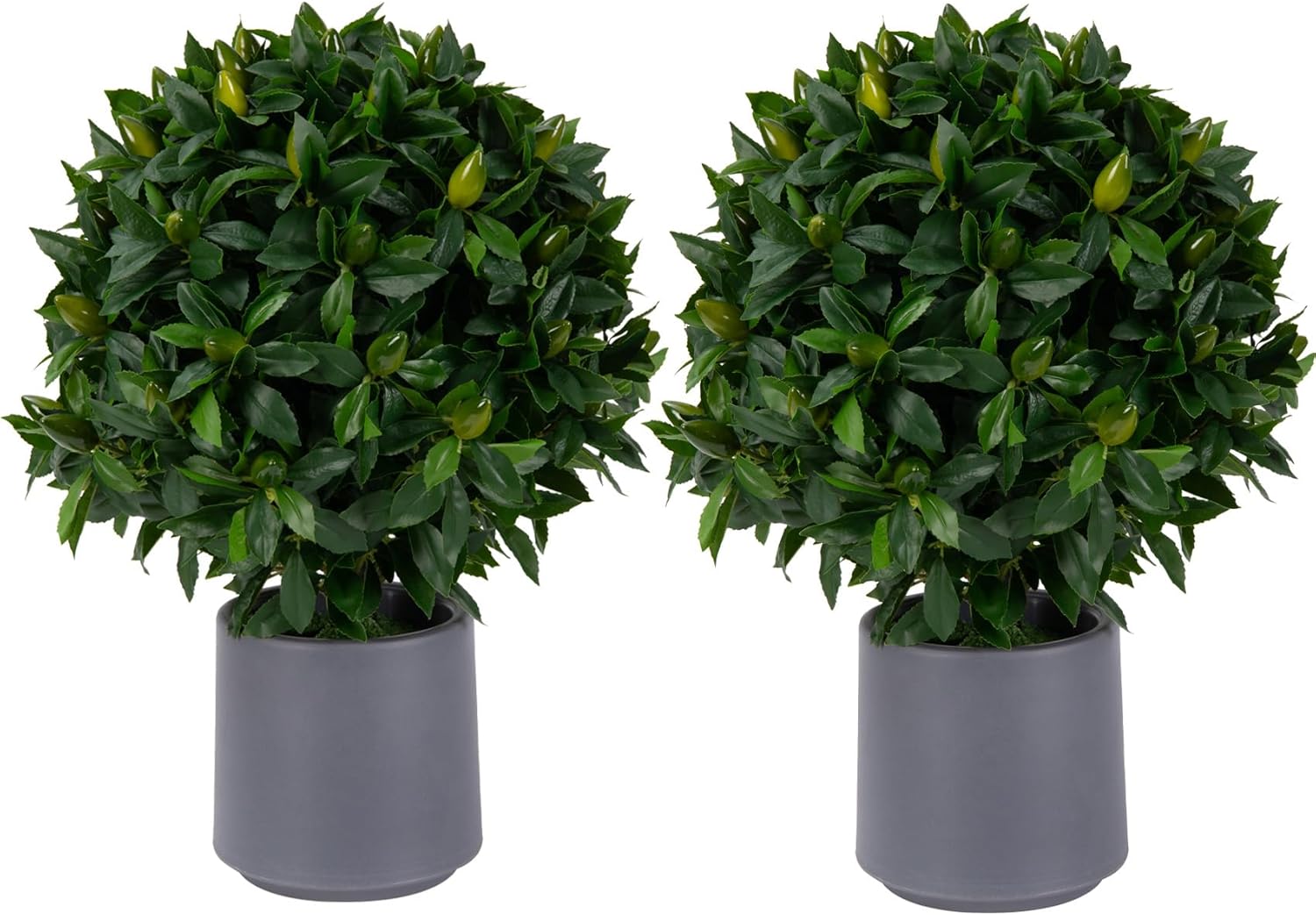 Lifelike Artificial Topiary Ball Set of 2 with Fruits