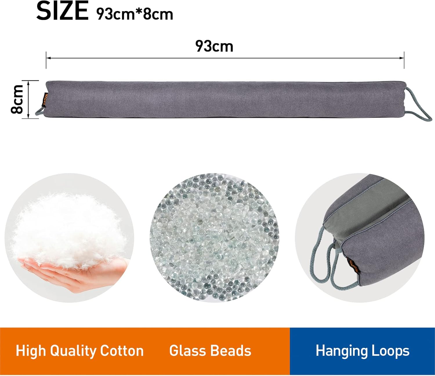 MAGZO 36 Inch Door Draft Stopper Gray