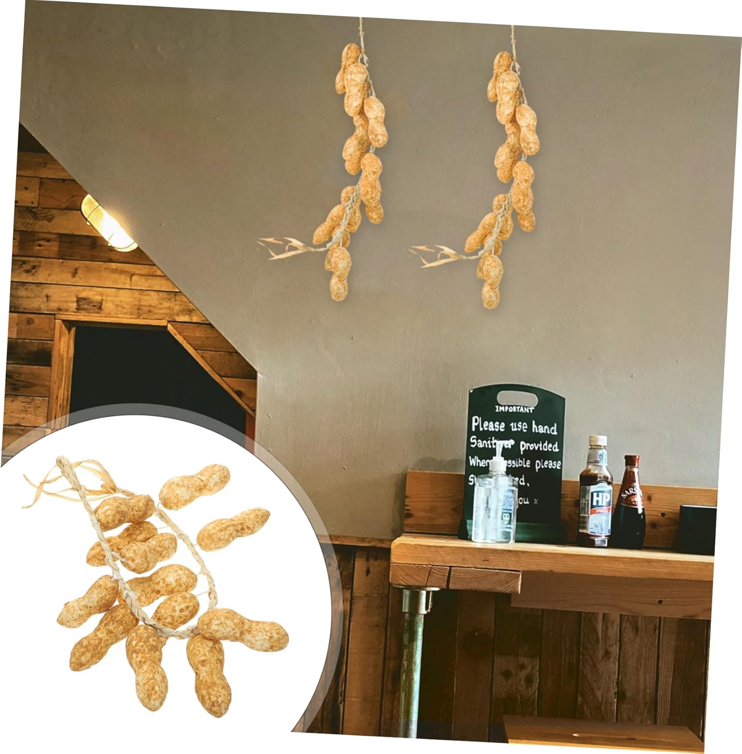 Wakauto 5Pcs Lifelike Hanging Peanut String Decor