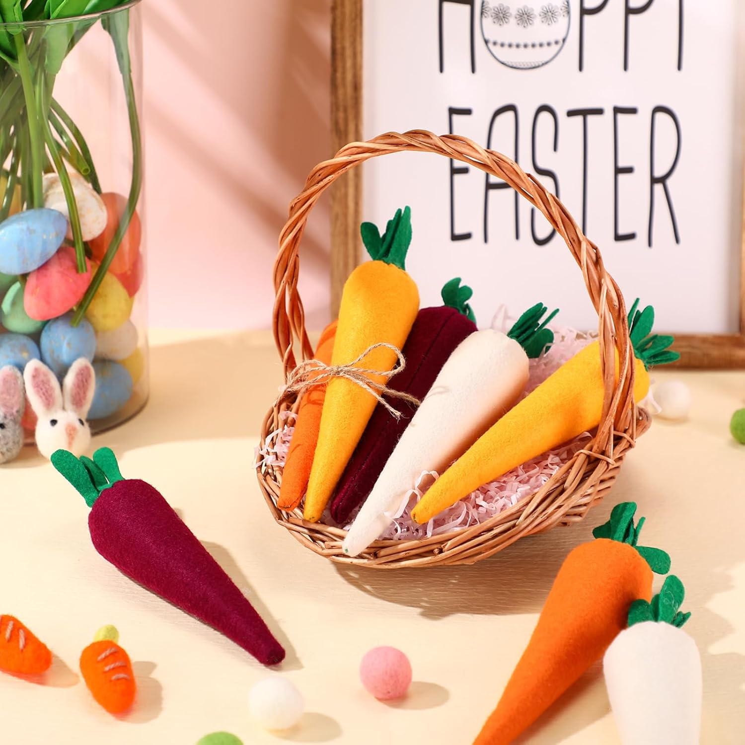 Skylety 8 Piece Easter Carrot Decor Set