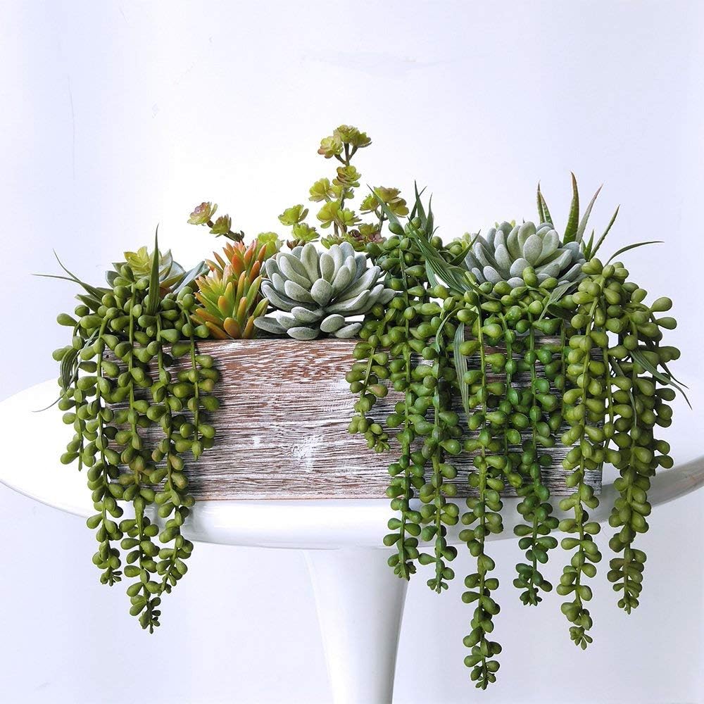 Supla 4 pcs Artificial Hanging Succulent Greenery Sprays