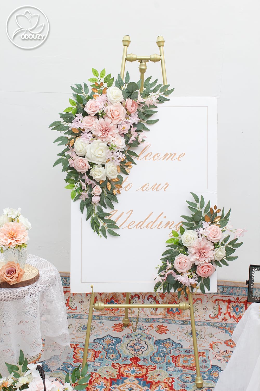 Pack of 2 Artificial Wedding Arch Flowers Light Pink
