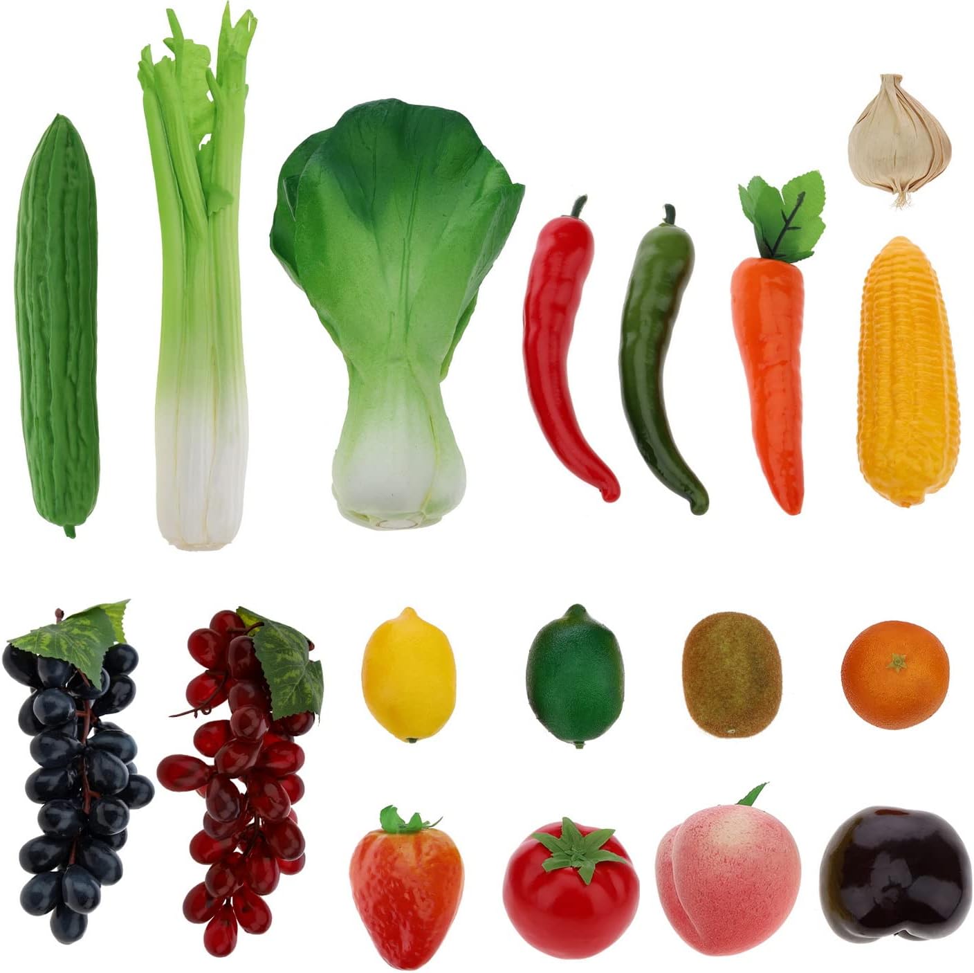 Woration 18pcs Artificial Fruit Vegetable Decoration Set