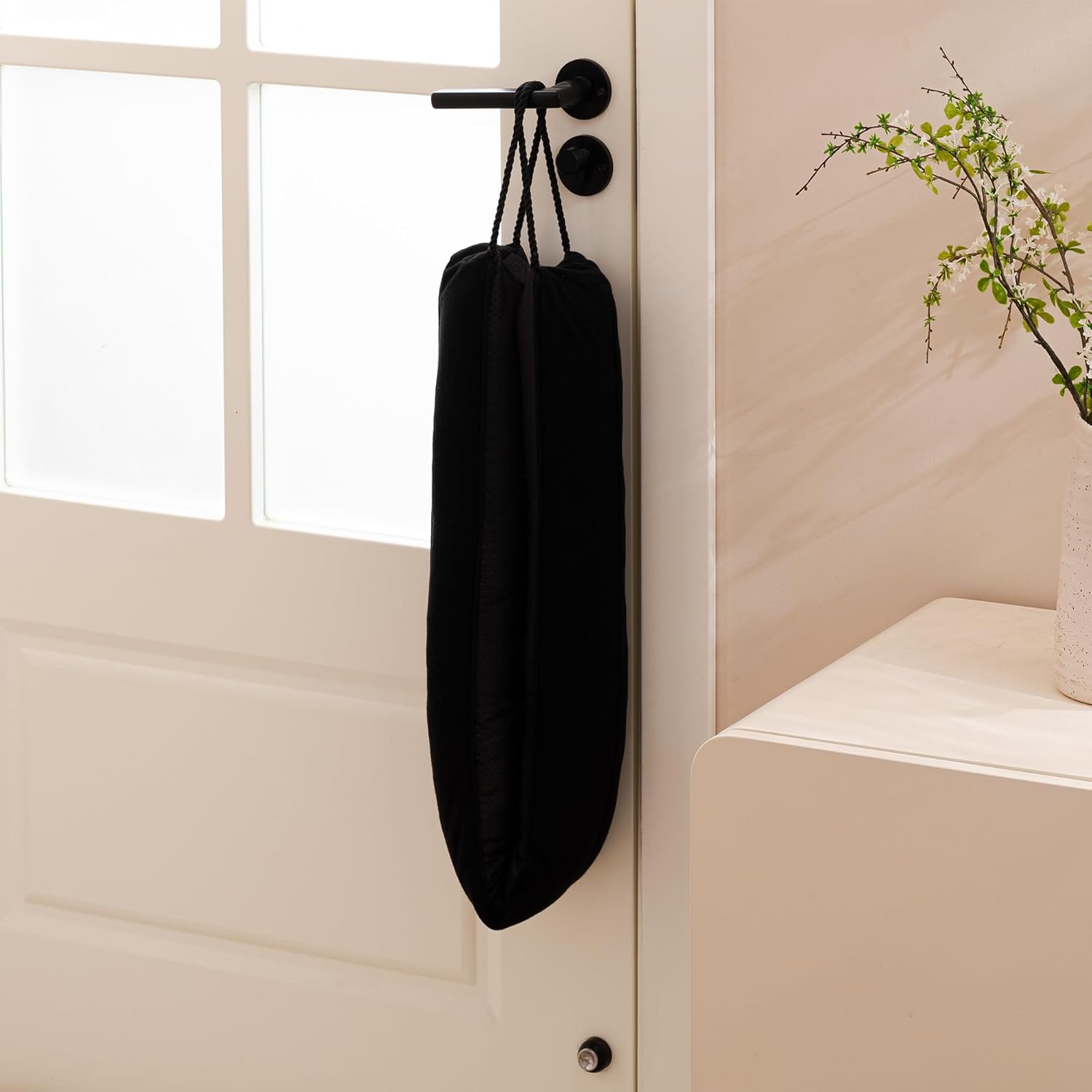 Sunolga 38 Inch Door Draft Stopper with Removable Cover Black