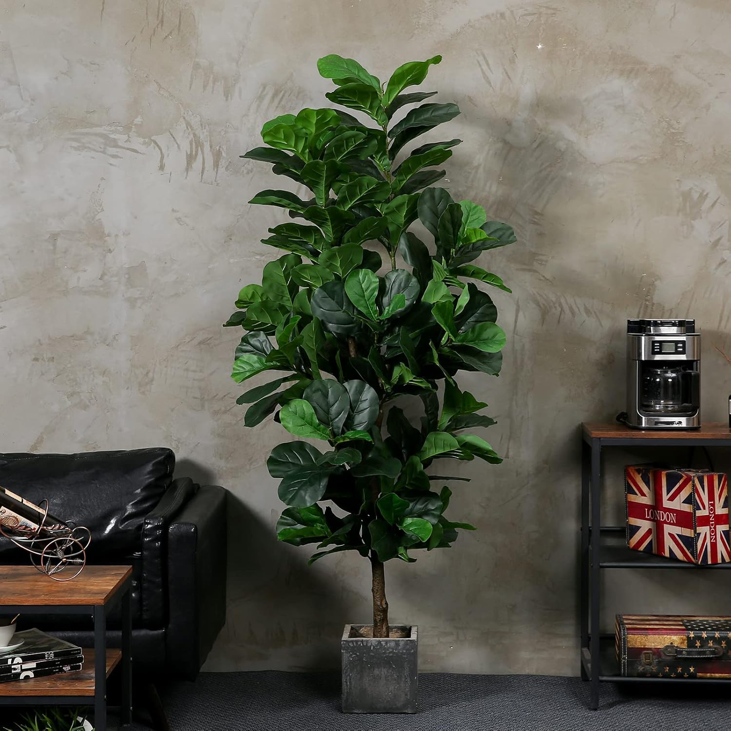 Fiddle Leaf Fig Tree 6ft Artificial Plant with Plastic Pot