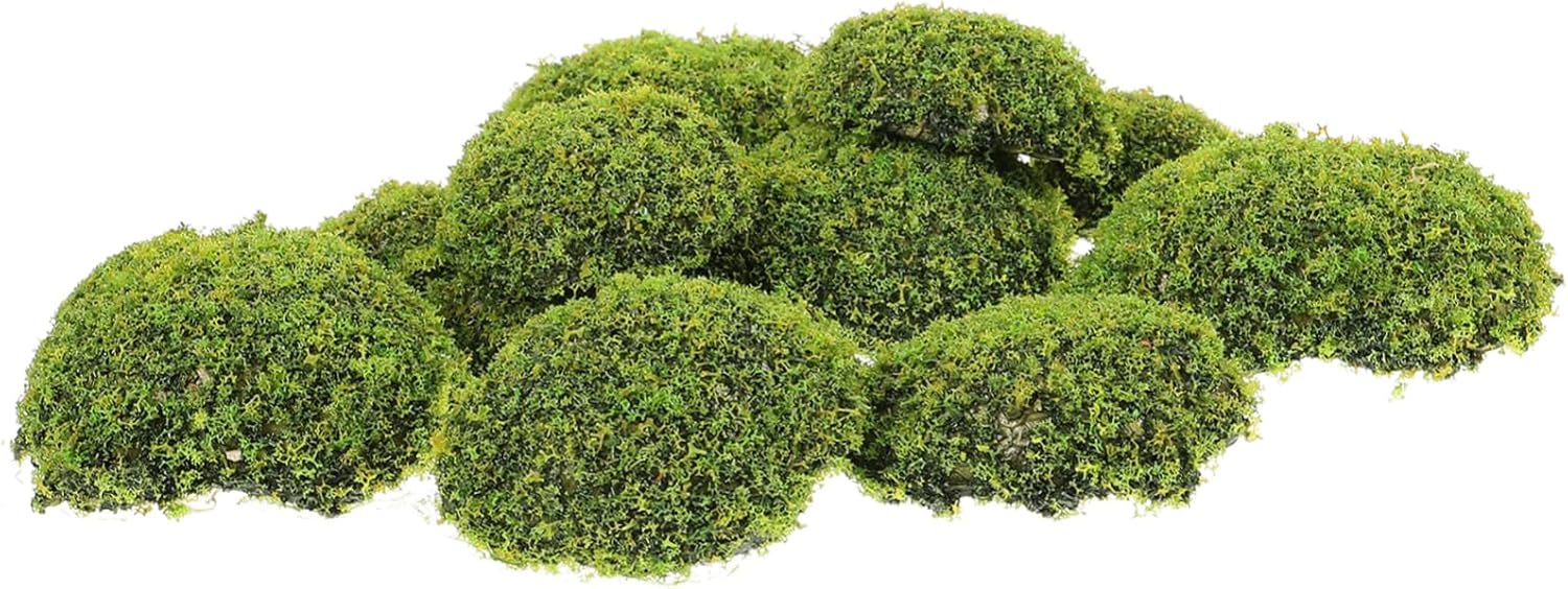 12Pcs Artificial Moss Stones for Garden Decor