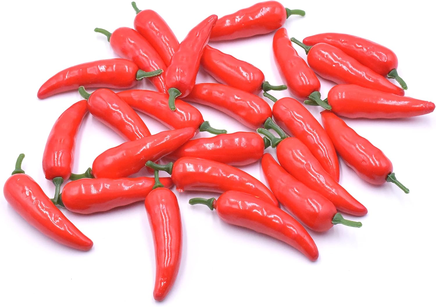 25pcs Mini Artificial Red Pepper for Home Kitchen Decoration