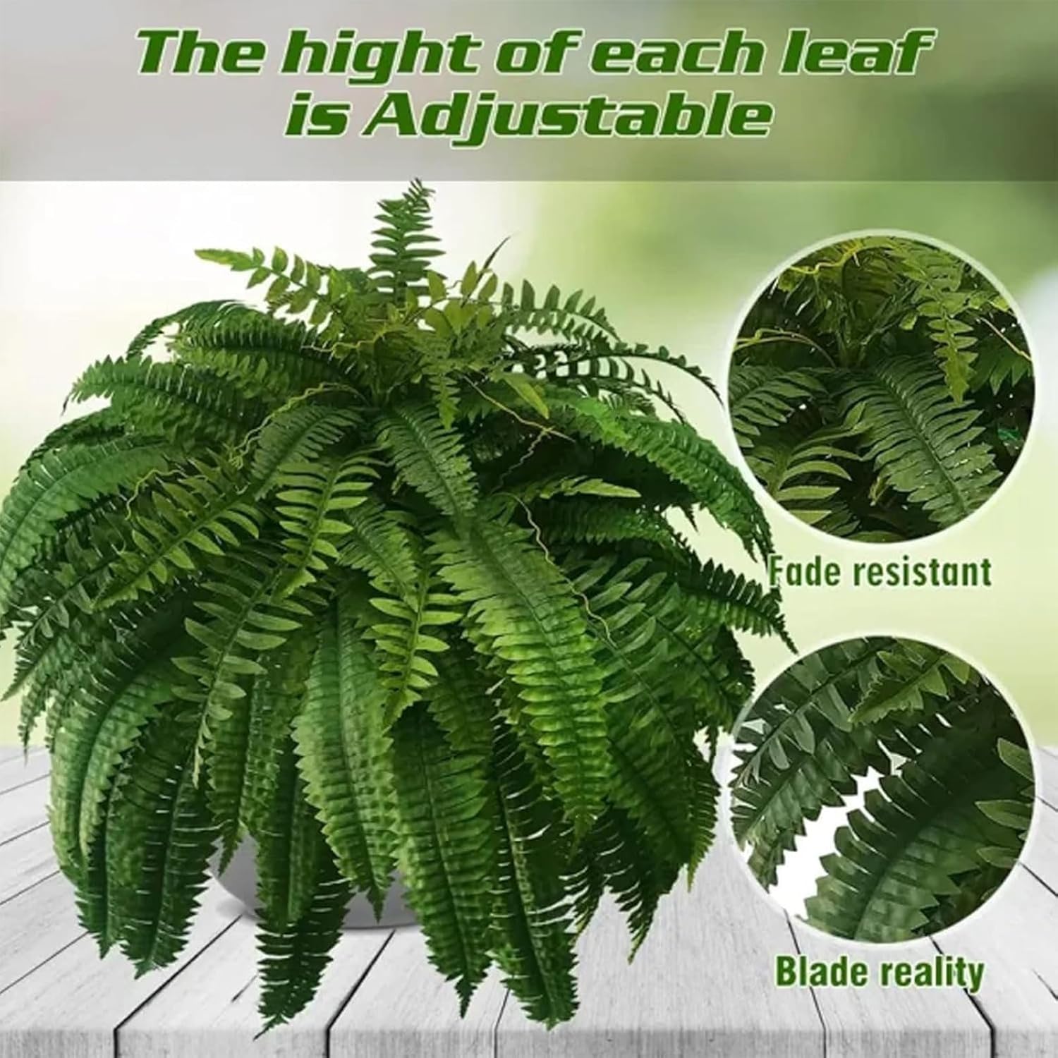 UV Resistant Artificial Boston Ferns 38 Leaves