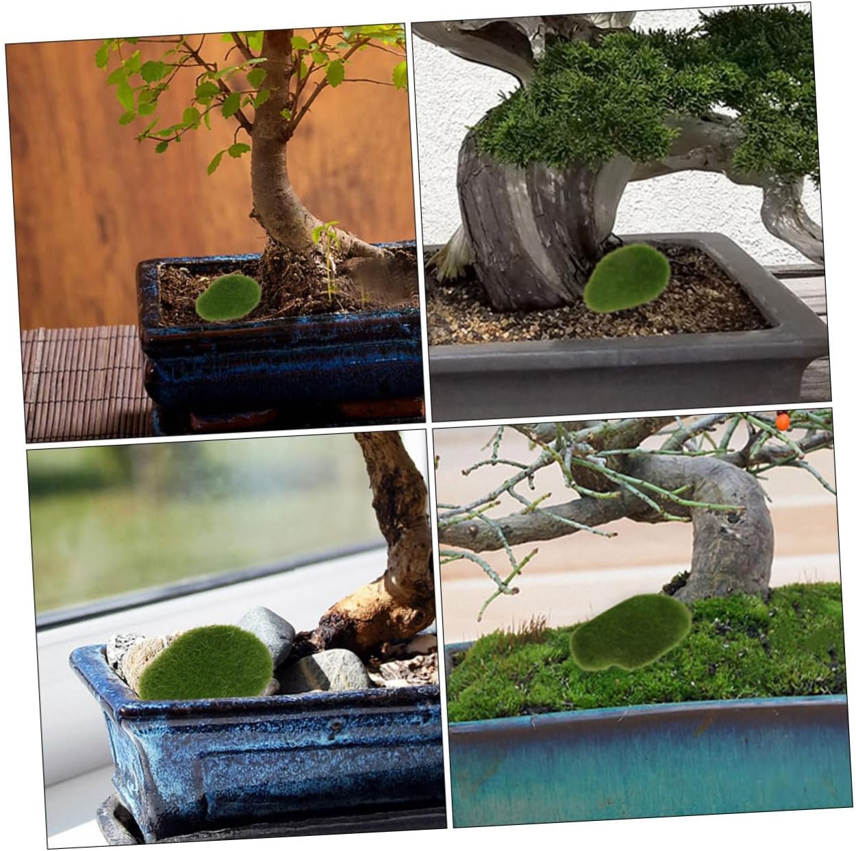 12Pcs Artificial Mossy Stone Props for Garden and DIY Crafts