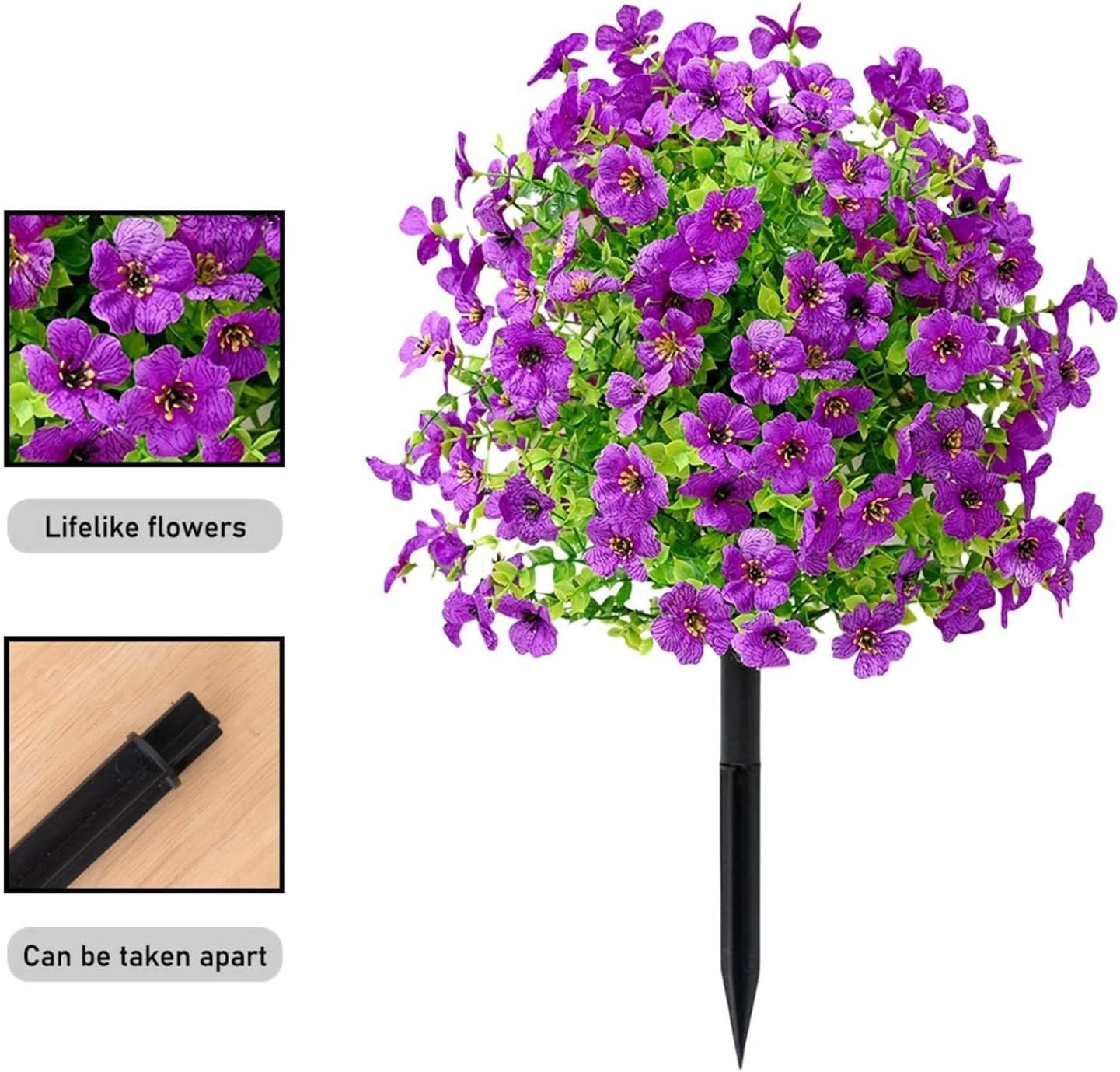 Uscallm Artificial Rose Bushes 2PCS Outdoor Decor