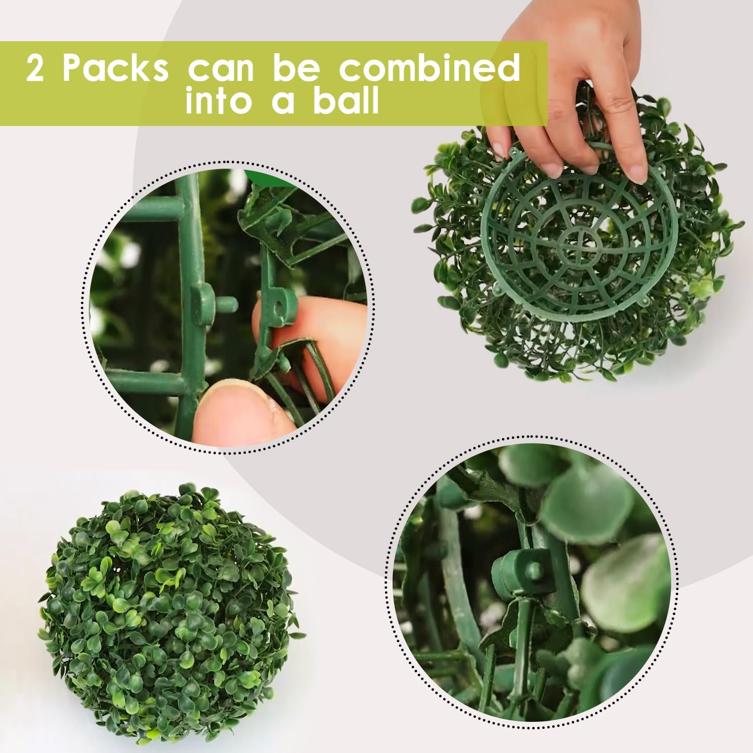 AUEAR Artificial Boxwood Topiary Balls 6 Inch 7 Inch 2 Pack