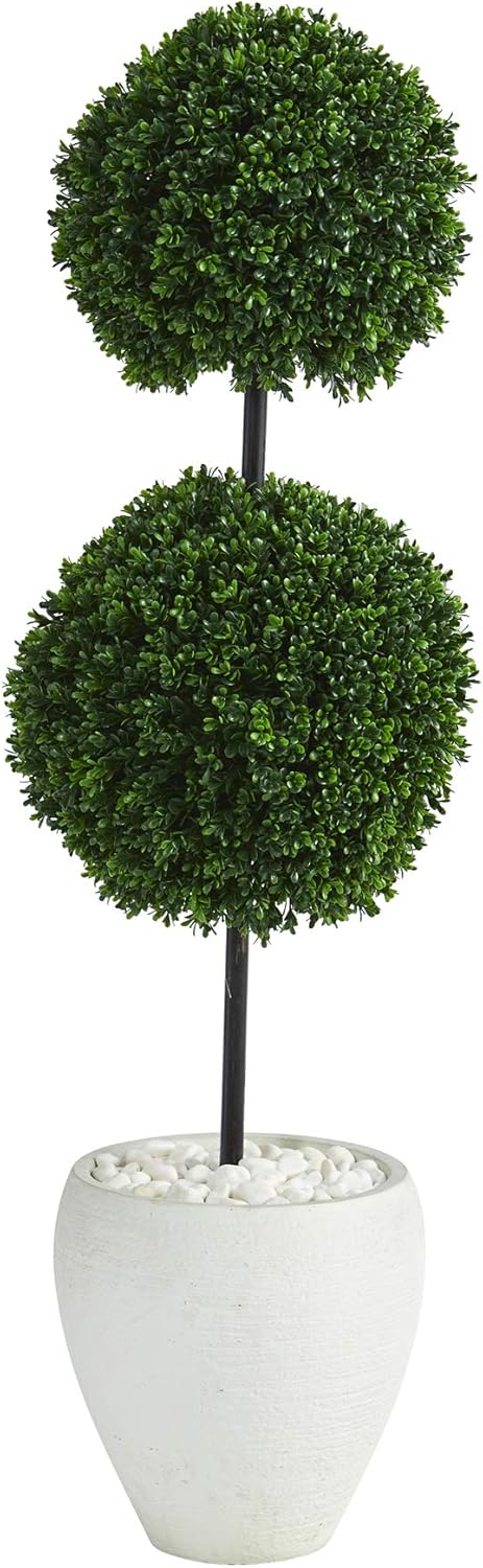 Nearly Natural 4ft Boxwood Double Ball Artificial Topiary Tree