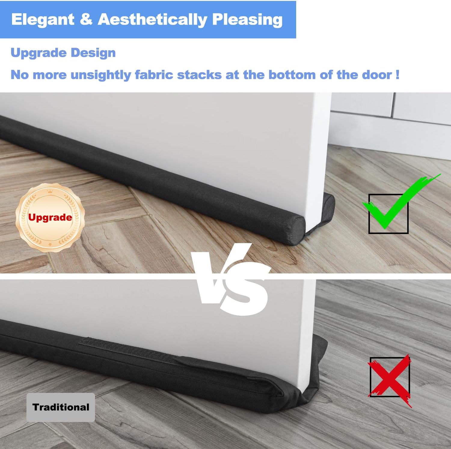 2 Pack Large Door Draft Stopper 36 Inch Adjustable