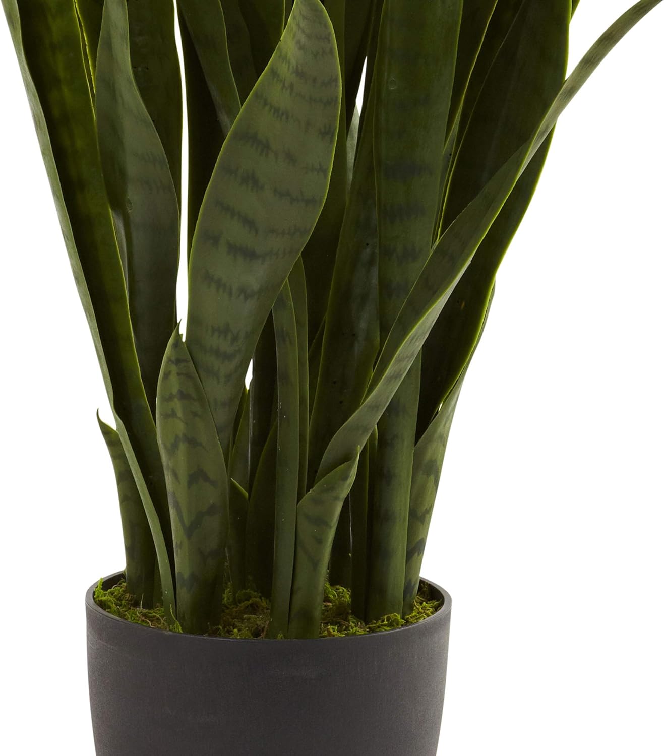 Nearly Natural Green 35in Sansevieria with Black Planter