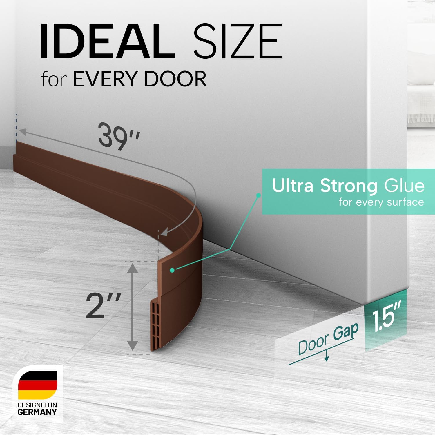 Premium Door Draft Stopper - 5x39 Brown Seal Strip