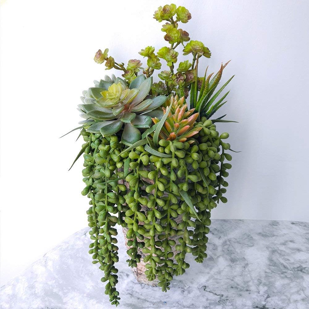 Supla 4 pcs Artificial Hanging Succulent Greenery Sprays