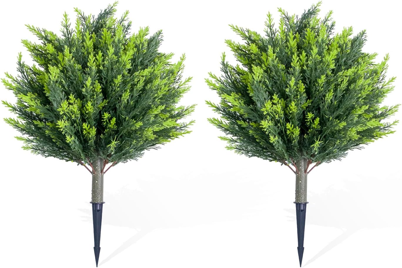 256 Inch Artificial Topiary Ball Tree Set of 2 with Ground Spike