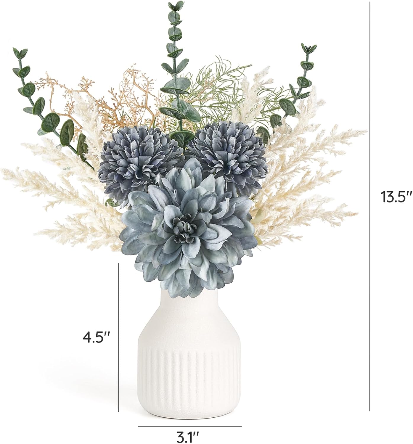 Mkono Artificial Flowers in Ceramic Vase 135 Inch Centerpiece Decor