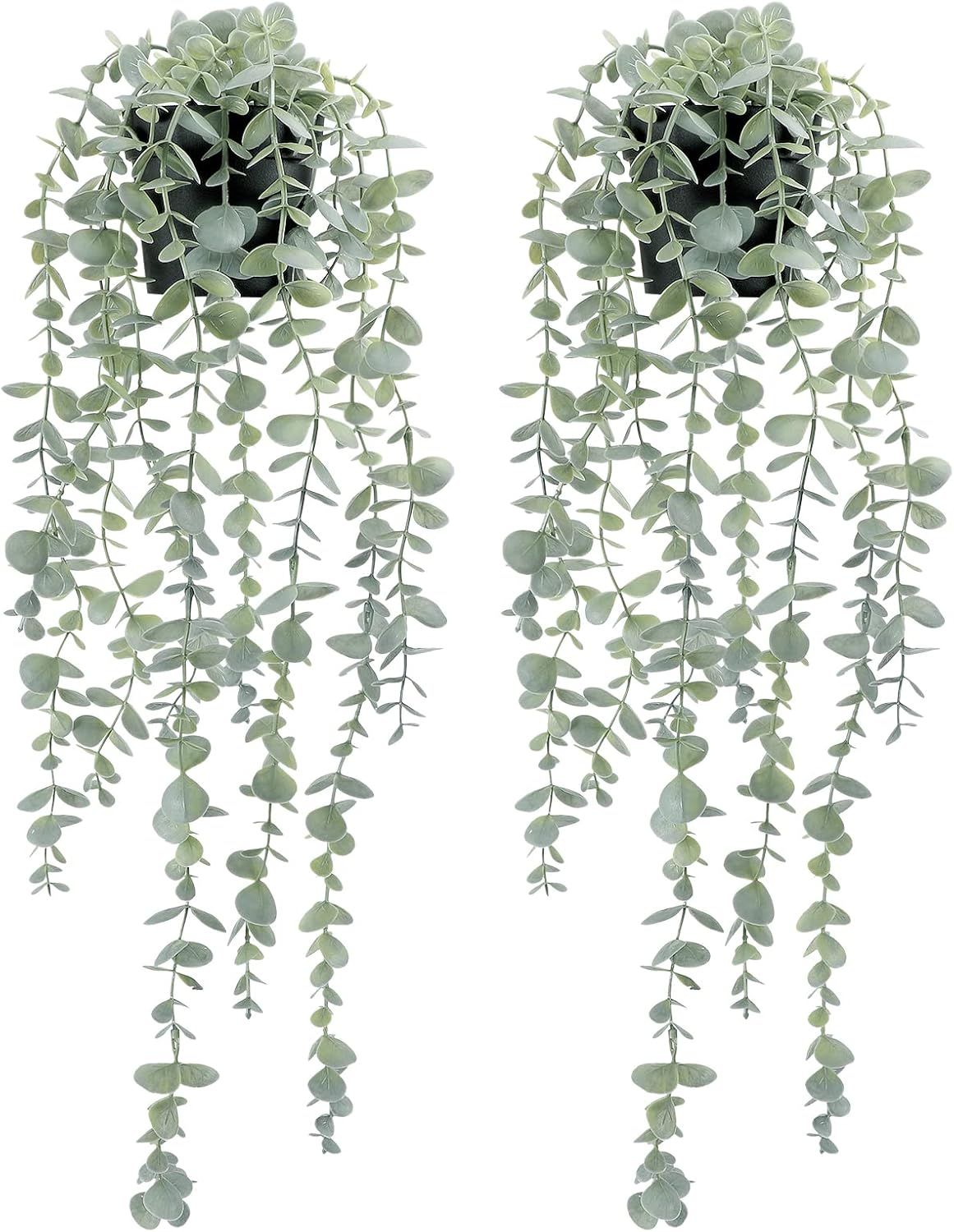 COCOBOO 2pcs Artificial Hanging Eucalyptus Plants for Home Decor