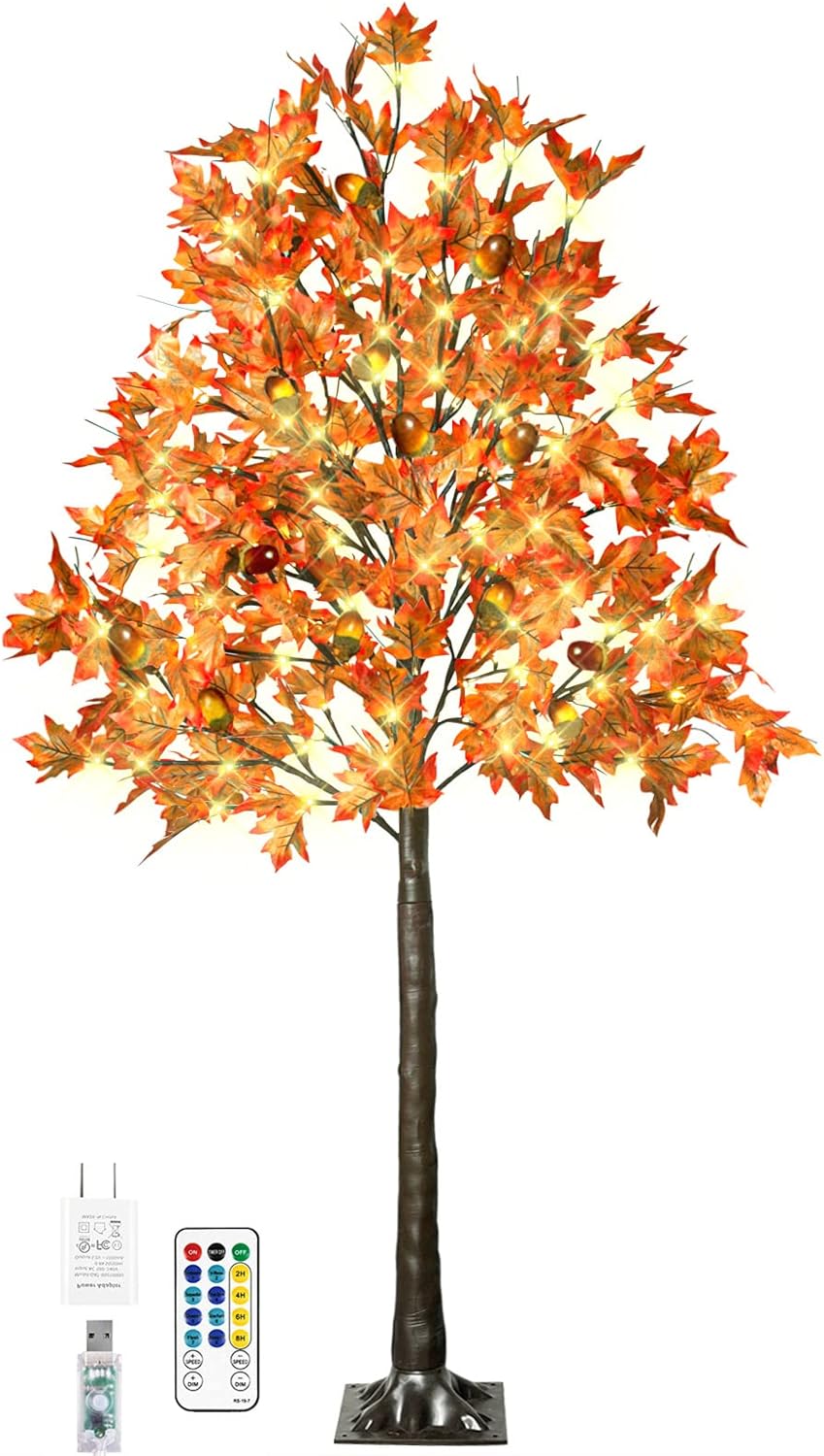6FT Lighted Maple Tree with 130 LED Lights