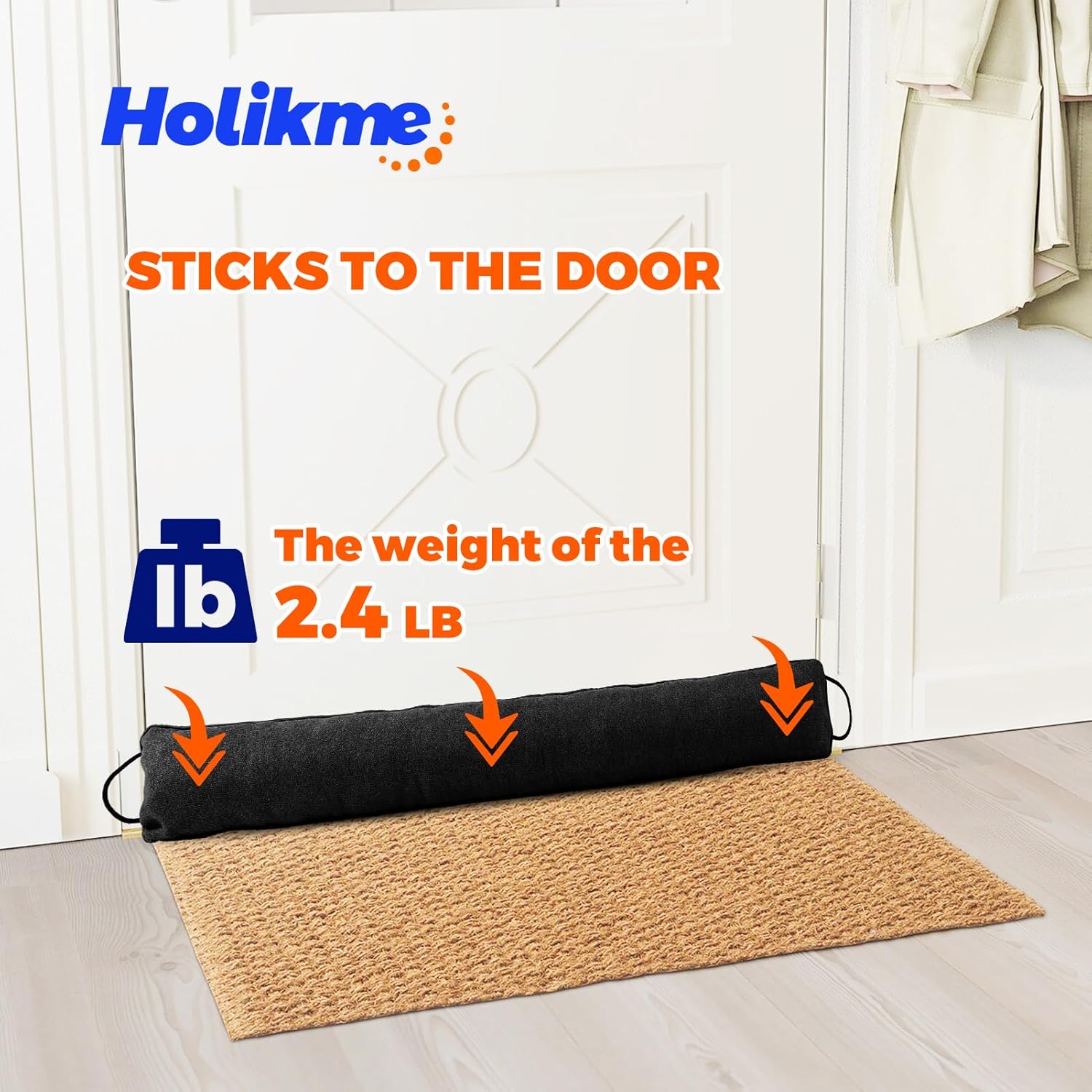 Holikme Weighted Door Draft Stopper 36 Inch Black
