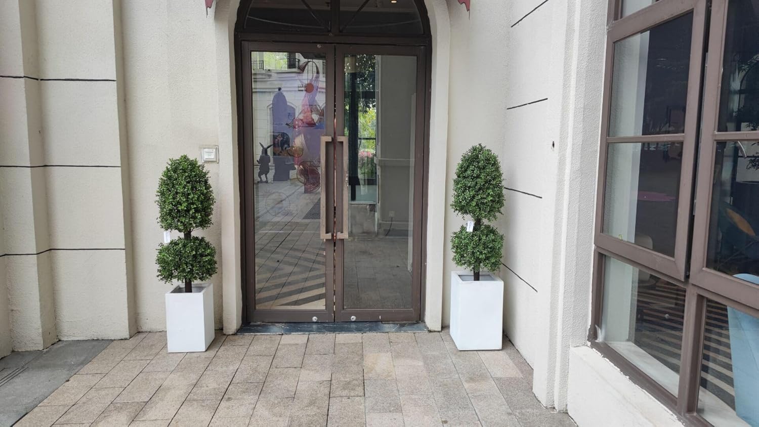 4ft Artificial Boxwood Topiary Tree 2 Pack Porch Decor