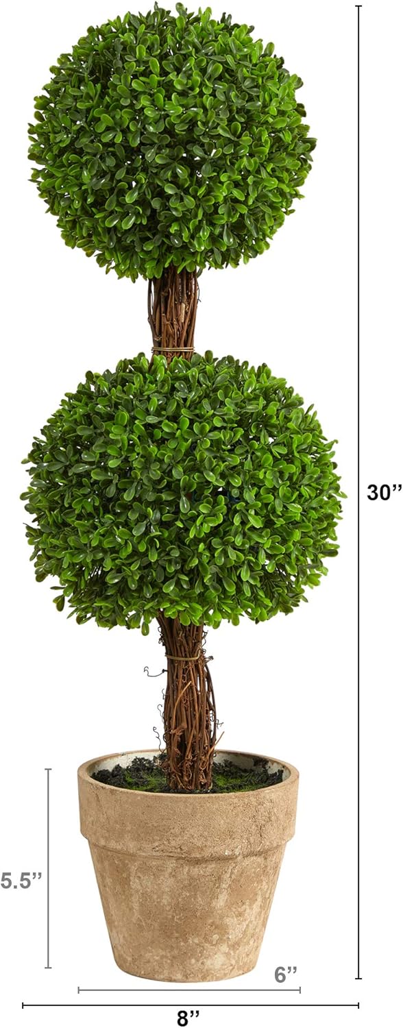 Nearly Natural 25ft Boxwood Double Ball Topiary Artificial Tree