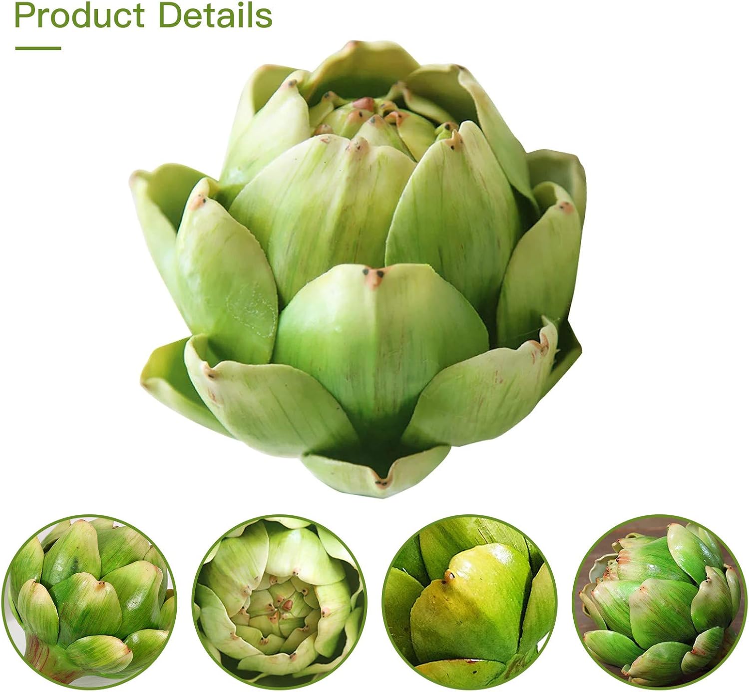Premium Artificial Artichoke for Home Decor Green Small 3